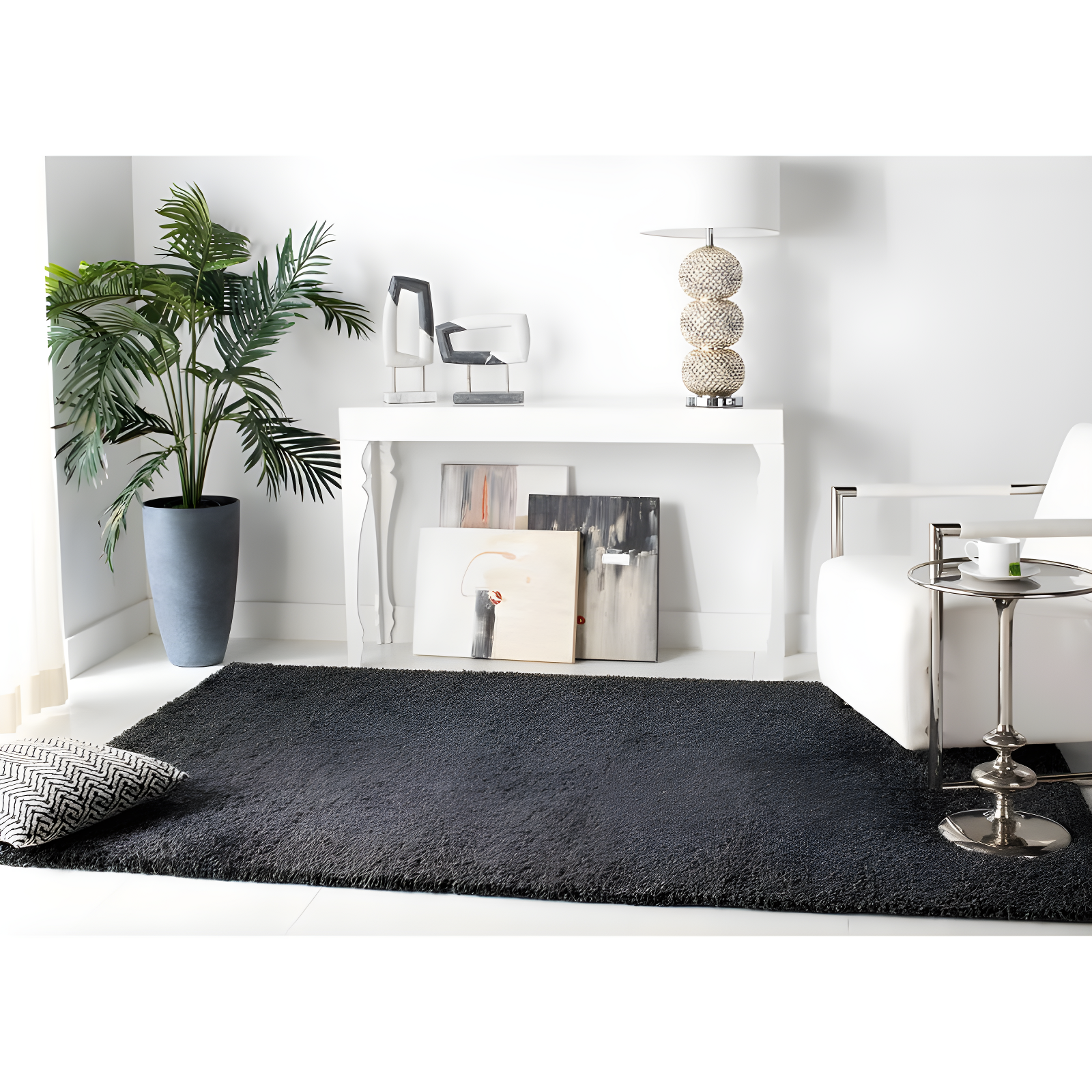 August Shag 900 AUG900 Power Loomed Indoor Area Rug - Charcoal - 5'3"x7'6" - Safavieh