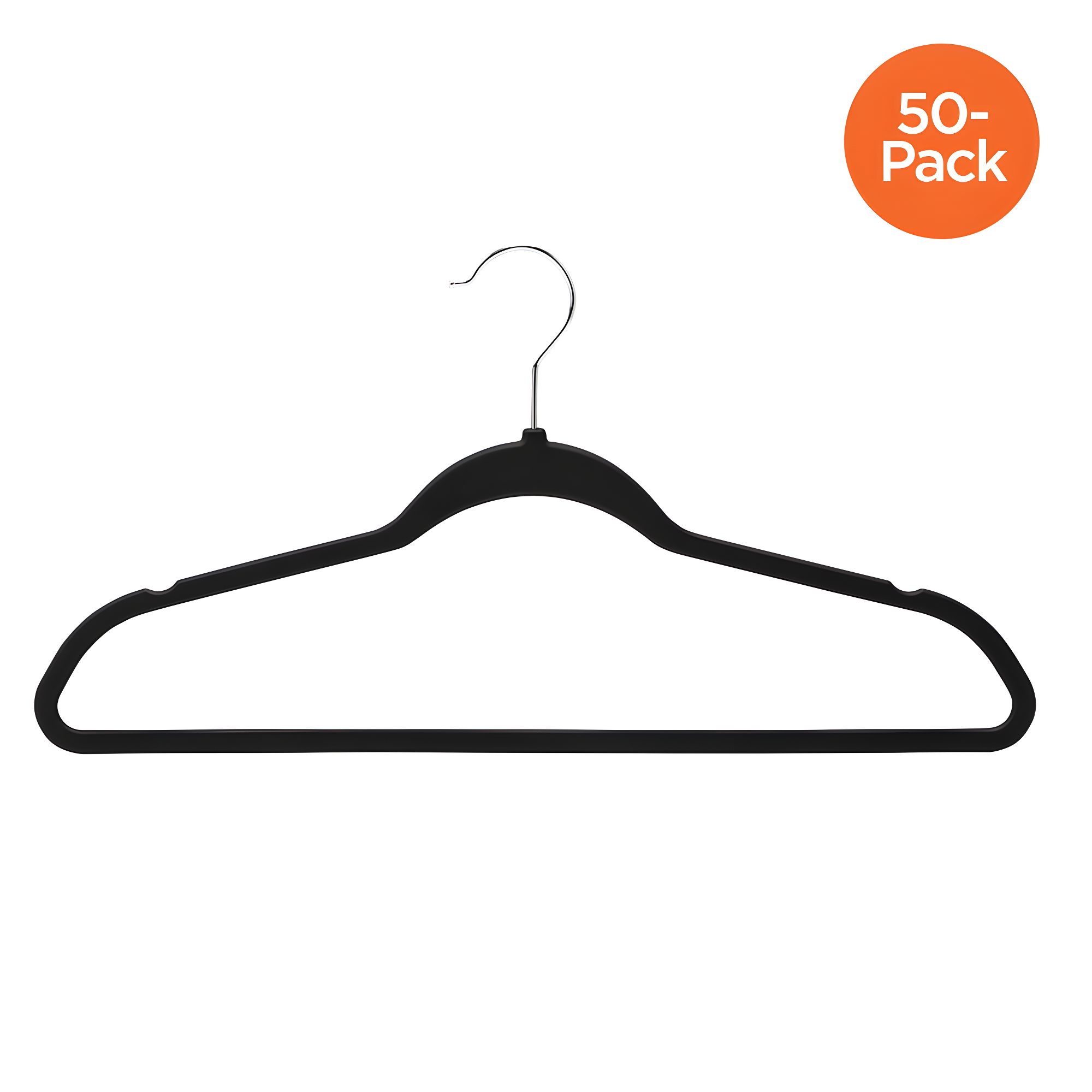 Honey-Can-Do Non-Slip Plastic Rubberized Suit Clothes Hangers, Black,  50-Pack