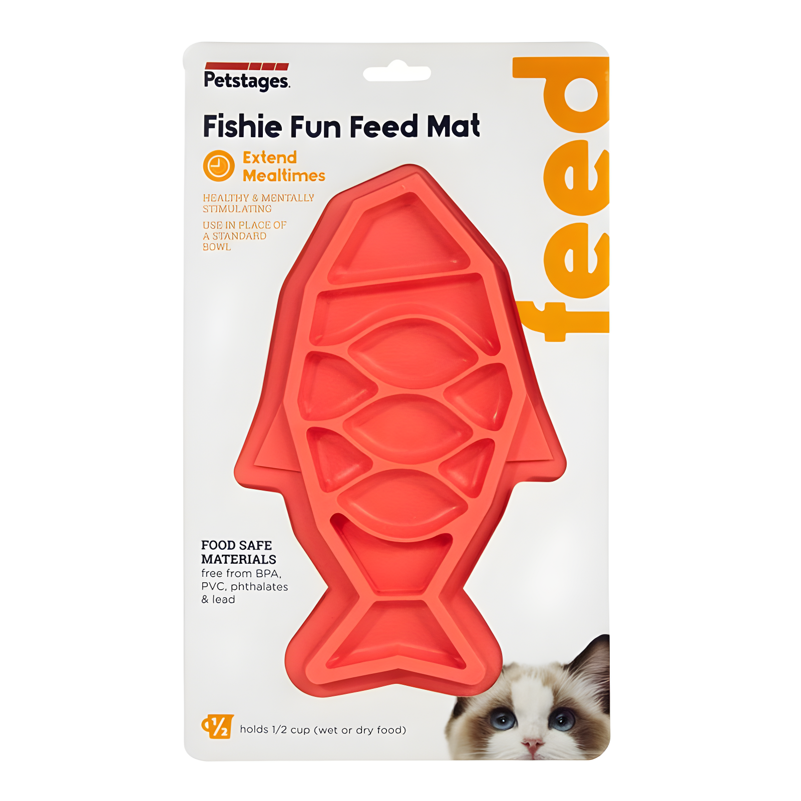 Petstages Fishie Fun Feed Mat Slow Feeder Cat Bowl