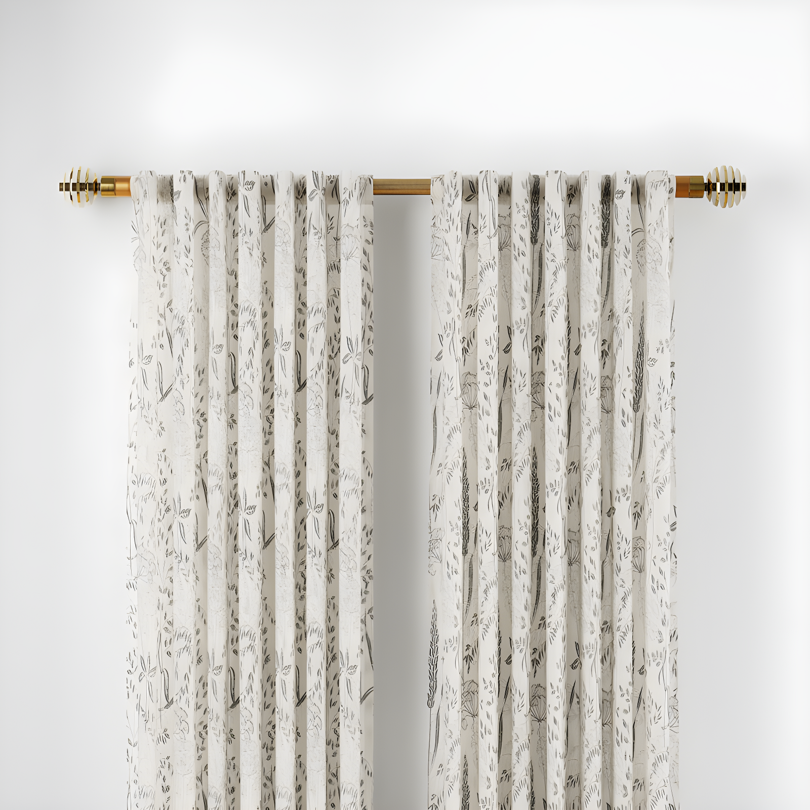 Scott Living Aubry Shimmering Floral 100% Blackout Back Tab Curtain Panel