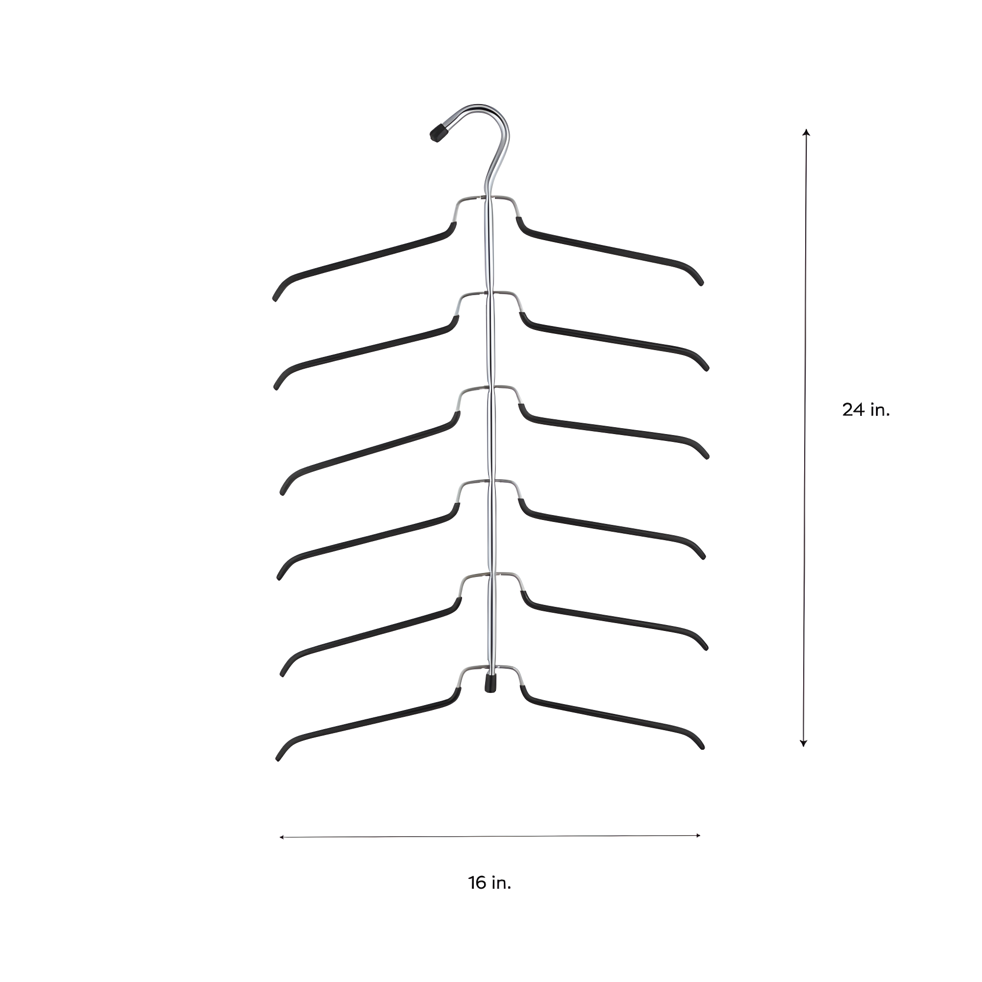 Organize It All 6 Tier Blouse Tree Metal Clothes Shirt Hanger in Chrome