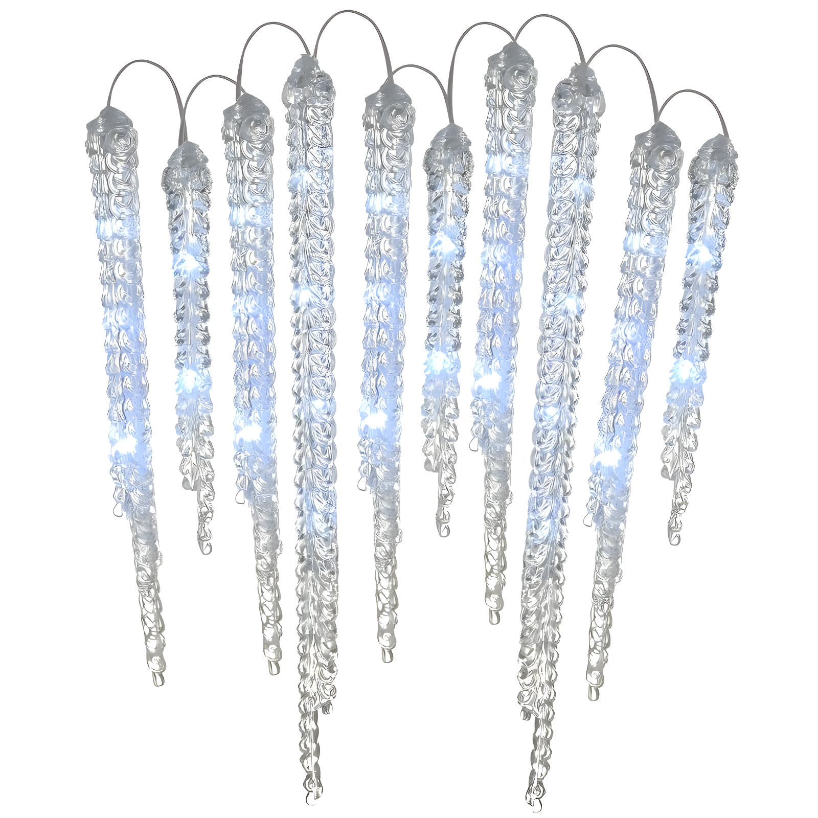 National Tree Company 10ct LED Crystal Icicle Christmas String Lights