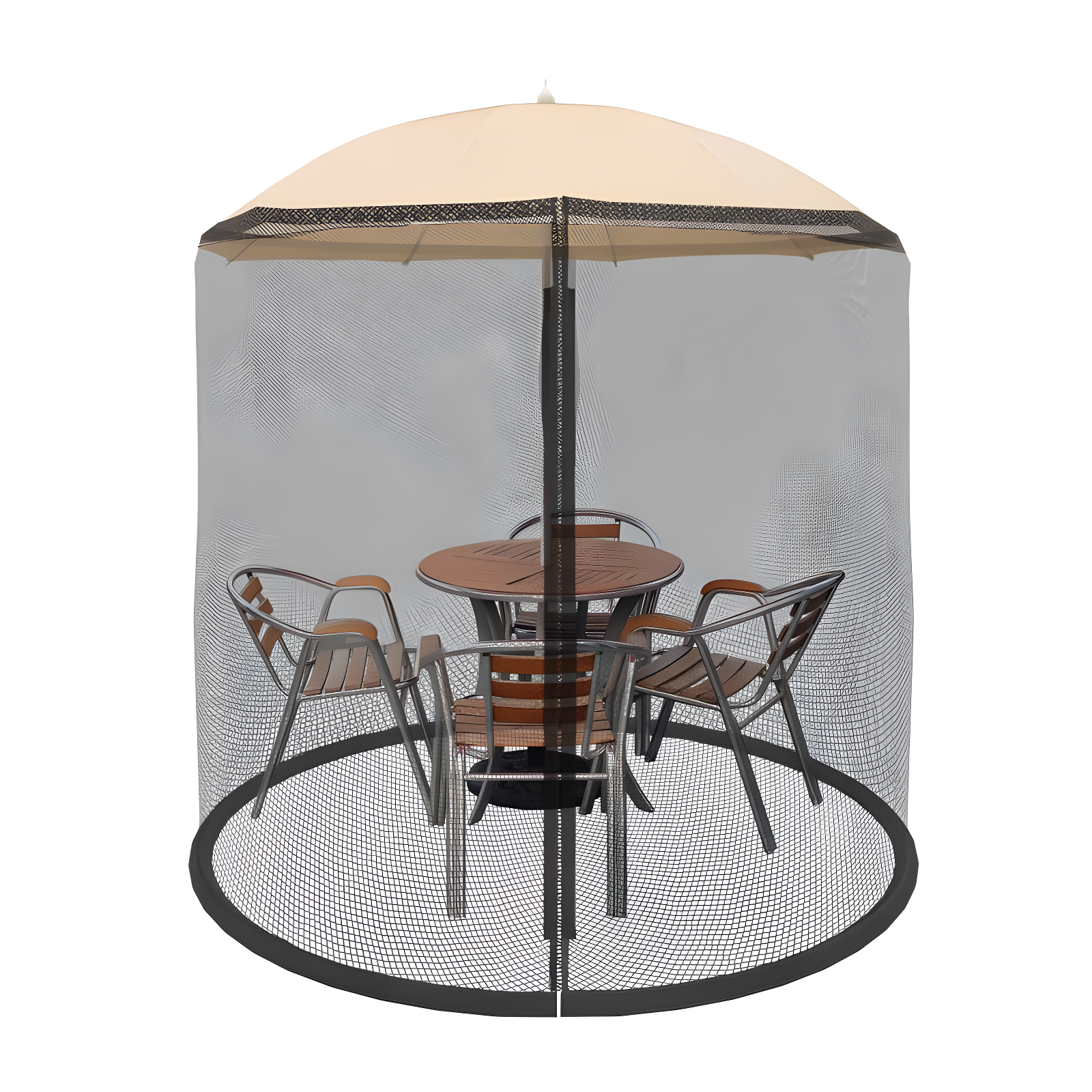 Nature Spring Patio Umbrella Mosquito Netting – Black