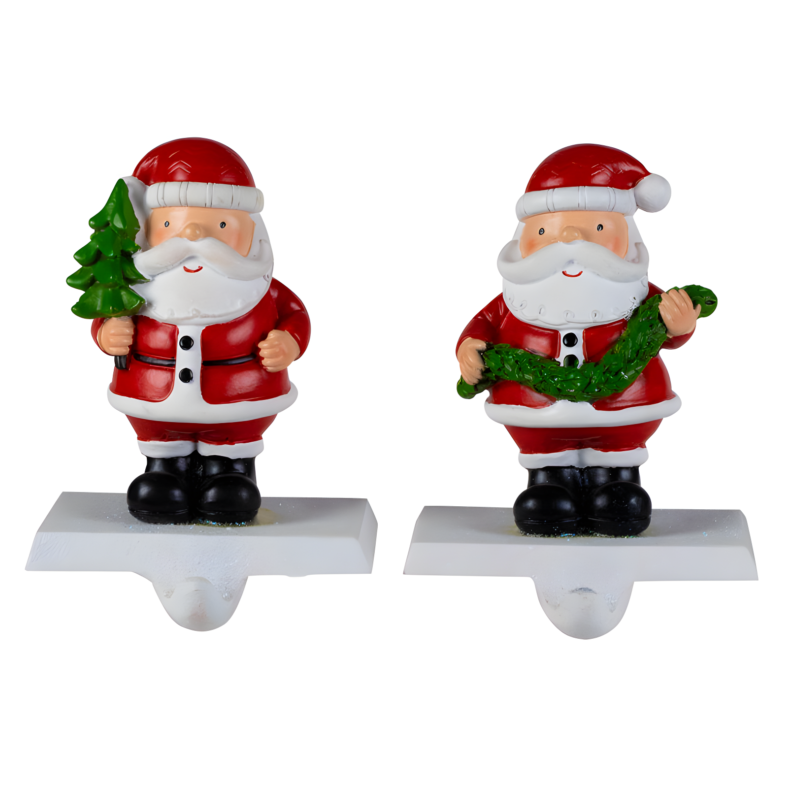 Northlight Seasonal Santa Claus Christmas Stocking Holders - 4.75" - Set Of 2