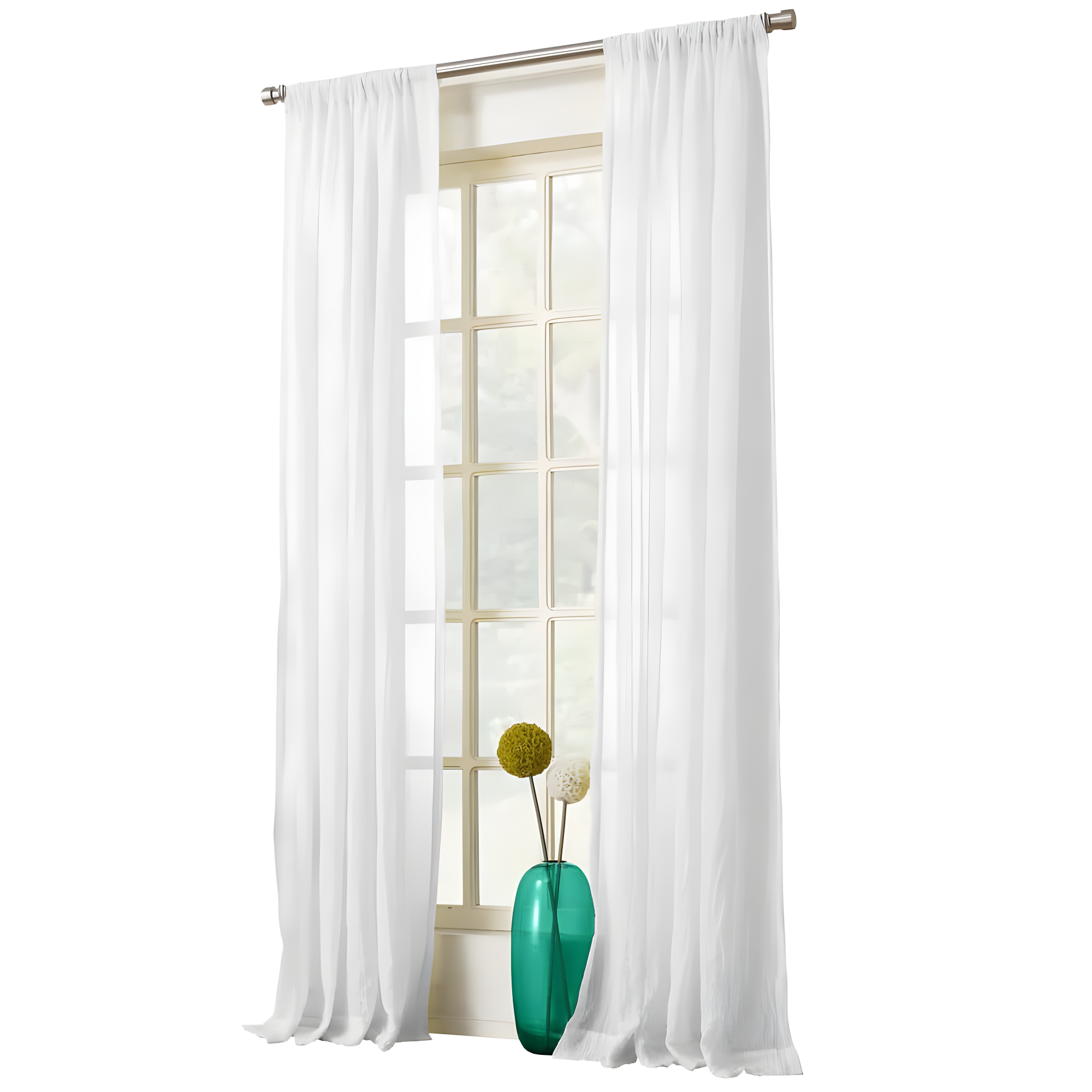 No. 918 Vida Panel de Cortina Individual Semitransparente con Bolsillo para Barra