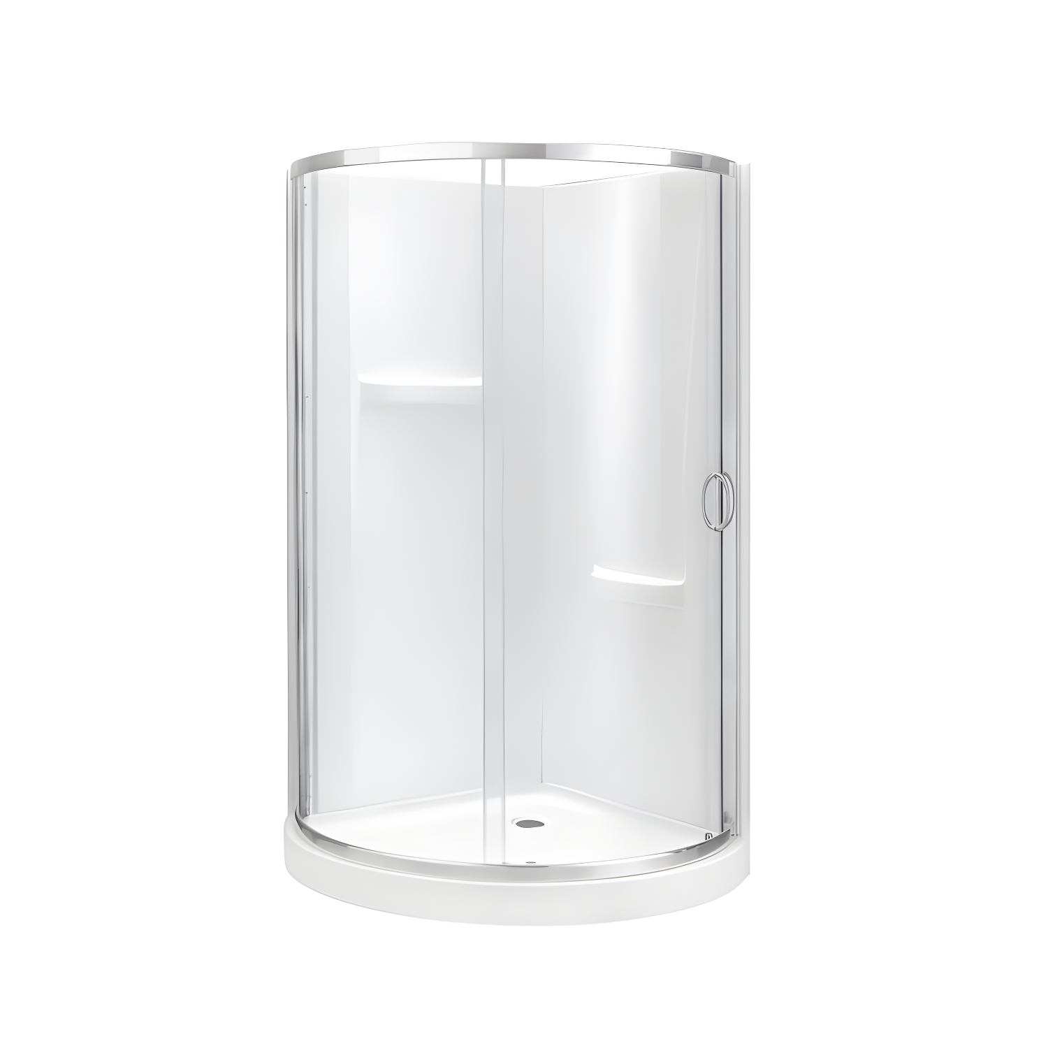 OVE Decors Breeze 40 in. Round Shower Kit w/ Clear, Base, Wall