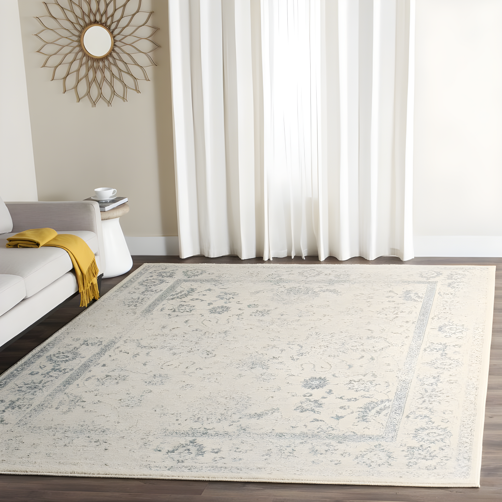 Adirondack ADR109 Machine Made Indoor Area Rug - Ivory/Slate - 11'x15' - Safavieh