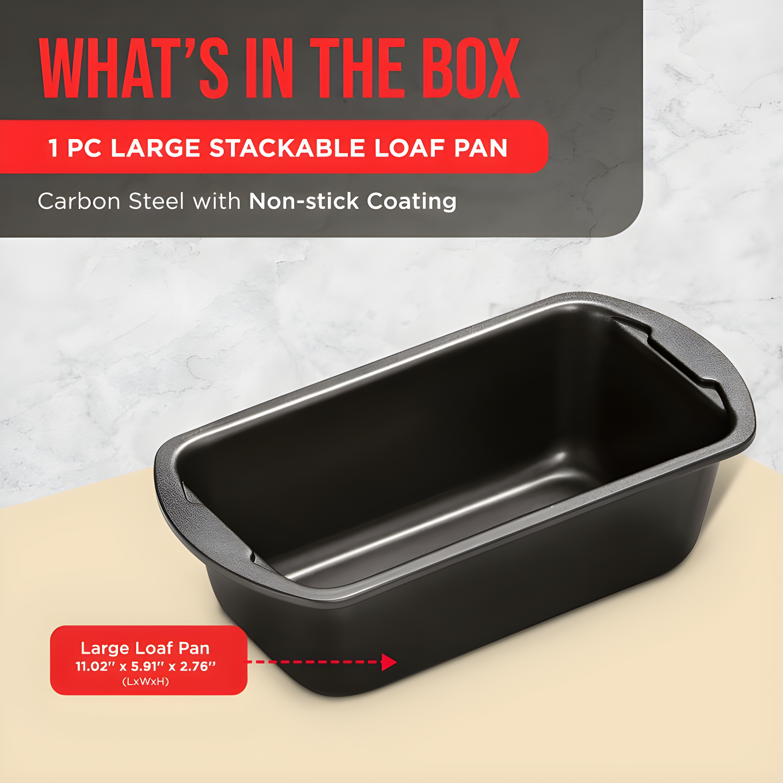 Lifemaster Non-Stick Steel Loaf Pan