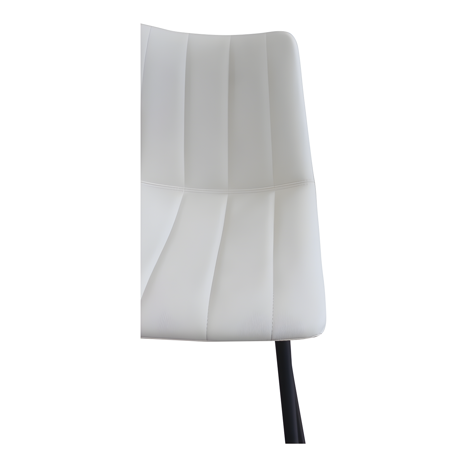 Ivory Faux Leather and Metal Contemporary Counter Stool