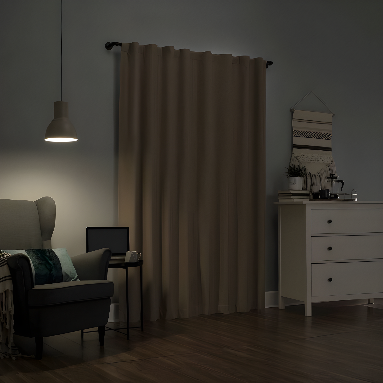 40"x84" Sun Zero 100% Blackout Cyrus Thermal Back Tab Curtain Panel Beige: Modern Indoor Solid Polyester
