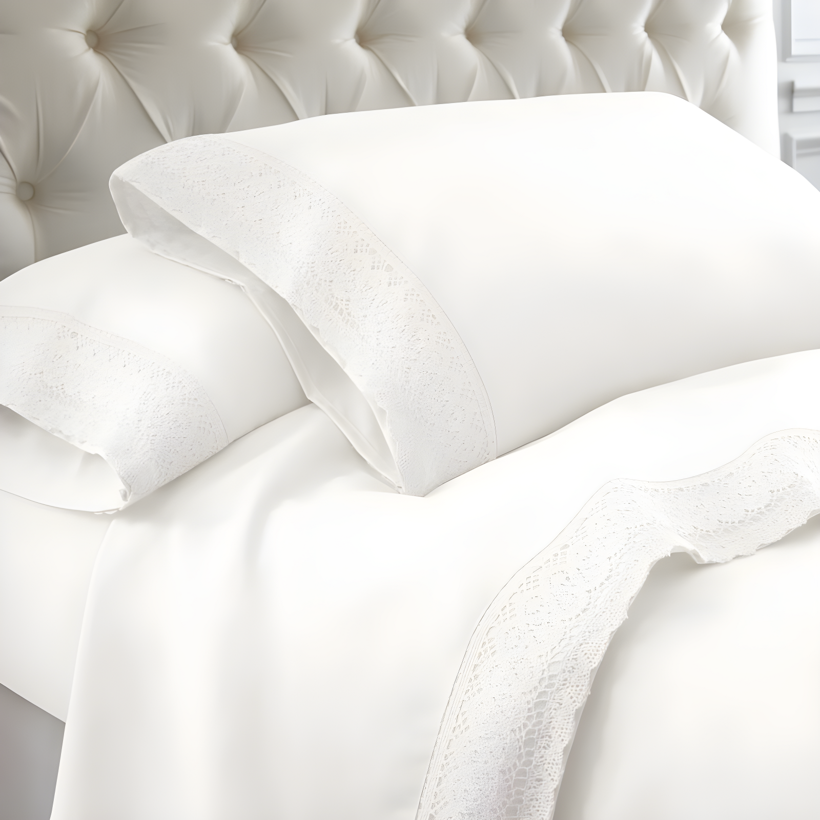 Modern Threads Yate Soft Microfiber Crochet Lace Sheets - Luxurious Microfiber Bed Sheets - Includes Flat Sheet, Fitted Sheet with Deep Pockets, & Pillowcases