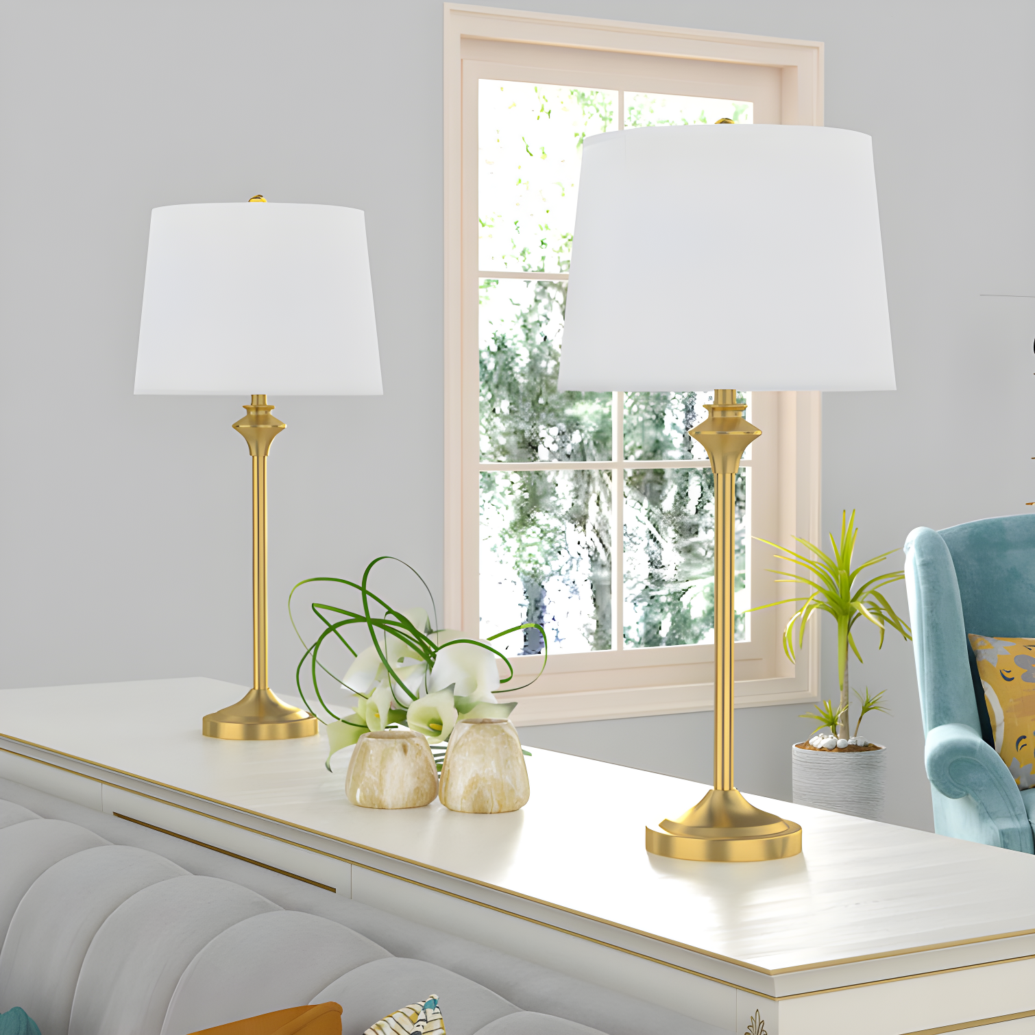 Nadia Metal Buffet Lamp (Set of 2)