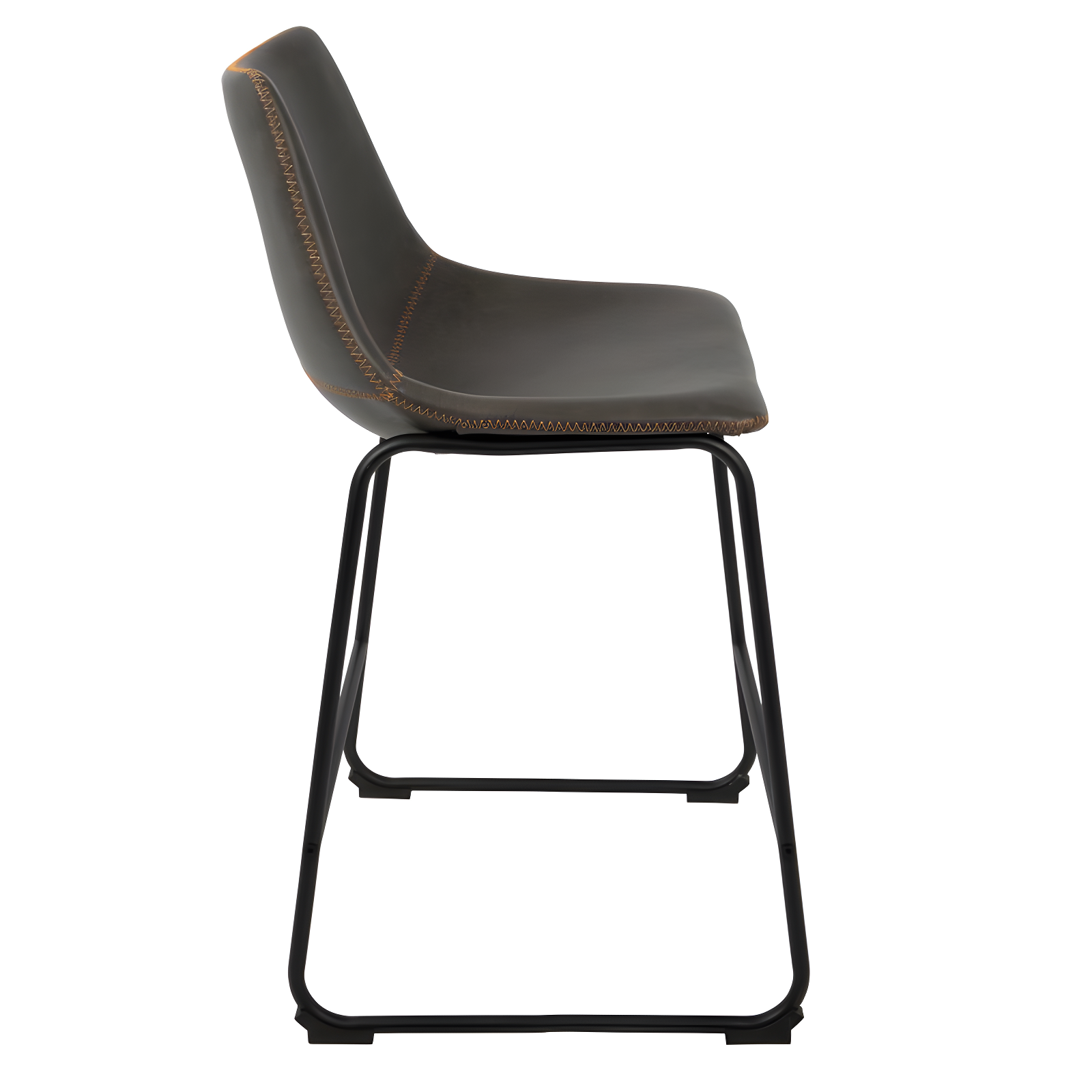 LumiSource Set of 2 26" Duke Industrial Counter Height Barstool Black/Gray: Upholstered, Metal Frame, No Assembly Required