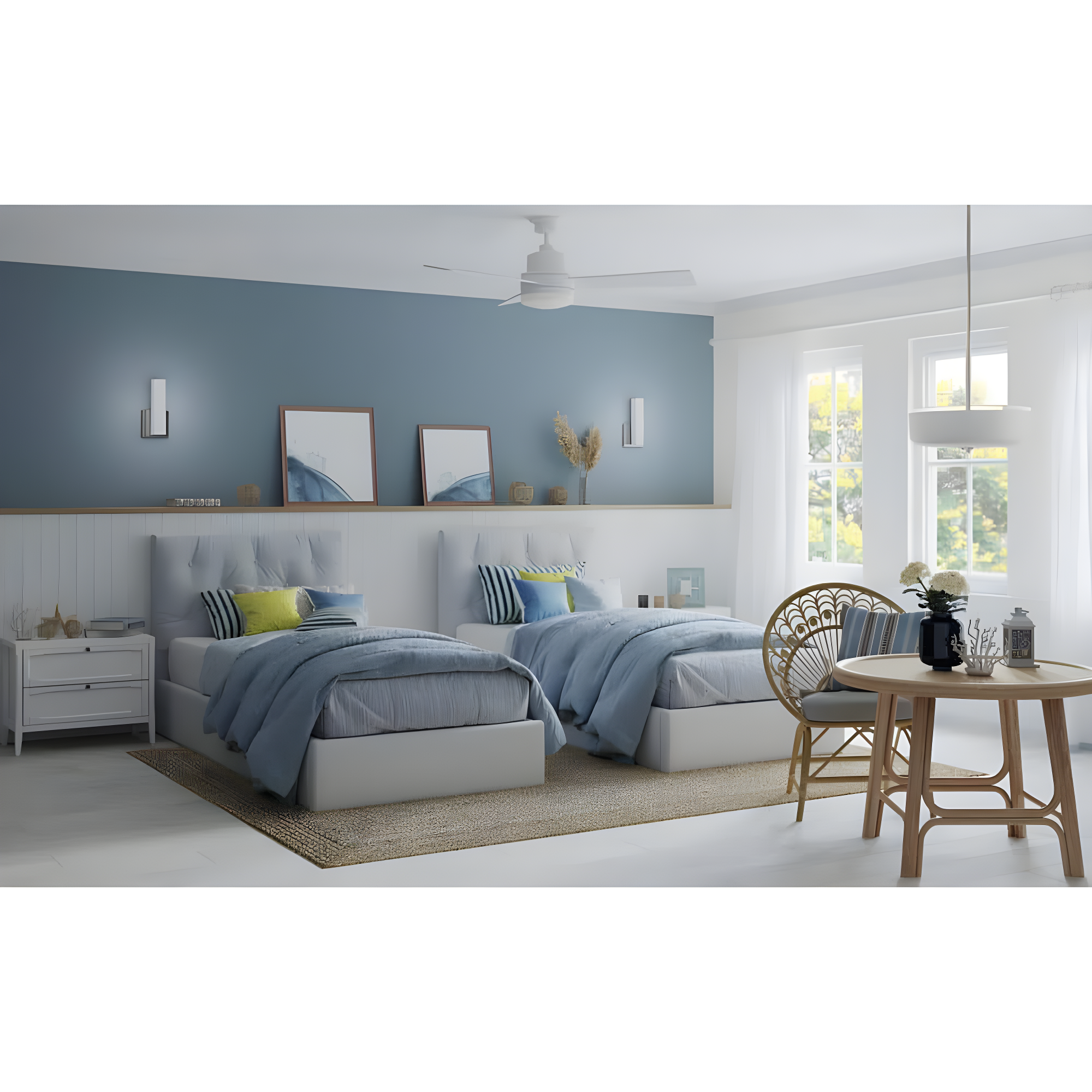 P2556-3030K-Progress Lighting-Trevina II - Wide - Ceiling Fan - 1 Light - Wall Control in Modern style - 52 Inches wide by 15.75 Inches high-White