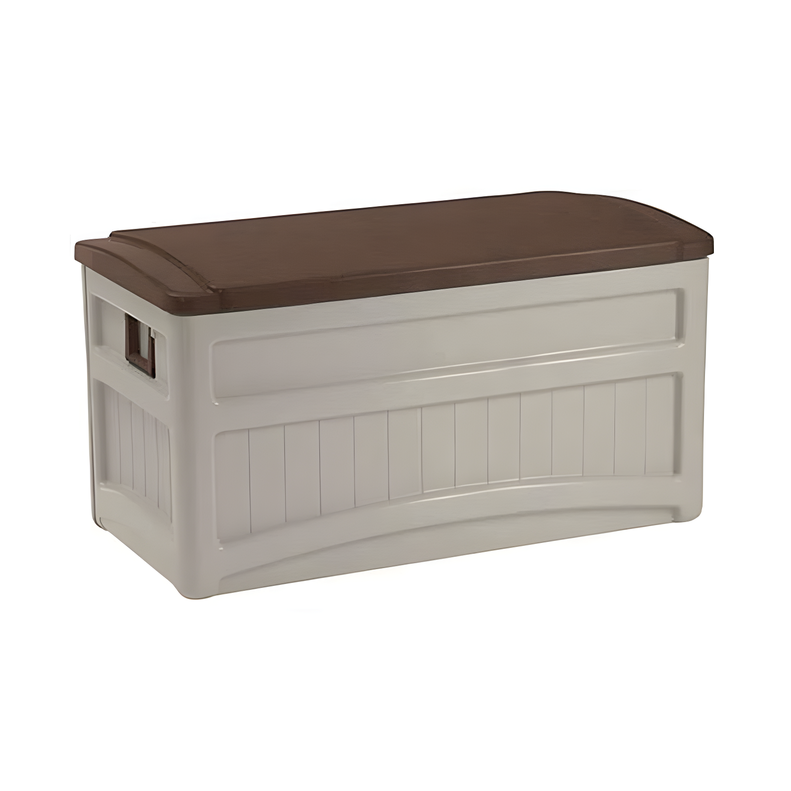 Suncast Suncast 78 Gallon Water Resistant Resin Deck Box with Wheels in Light Taupe/Mocha