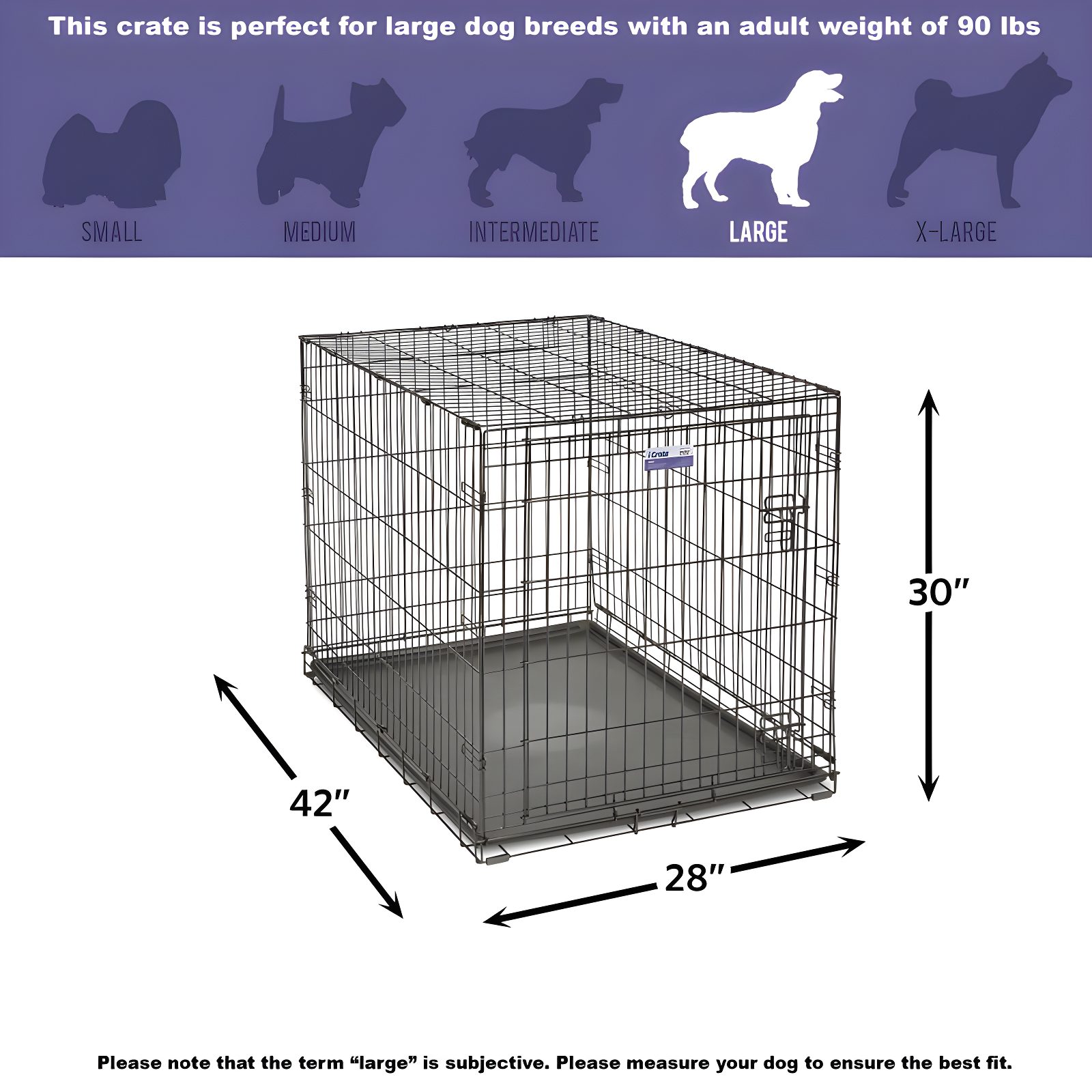 MidWest Homes for Pets Newly Enhanced Single Door iCrate Dog Crate Includes Divider Panel