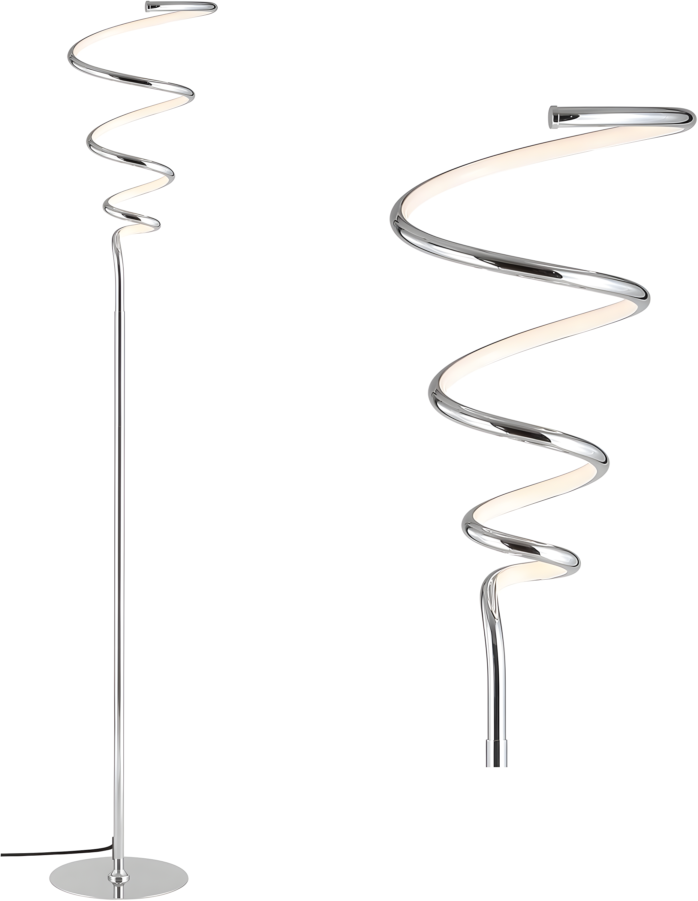 JONATHAN Y JYL7027A Scribble 60.5" Modern Dimmable Metal Integrated LED Floor Lamp, Contemporary, Minimalist, Glam for living room, dinning room, bedroom, office, Chrome