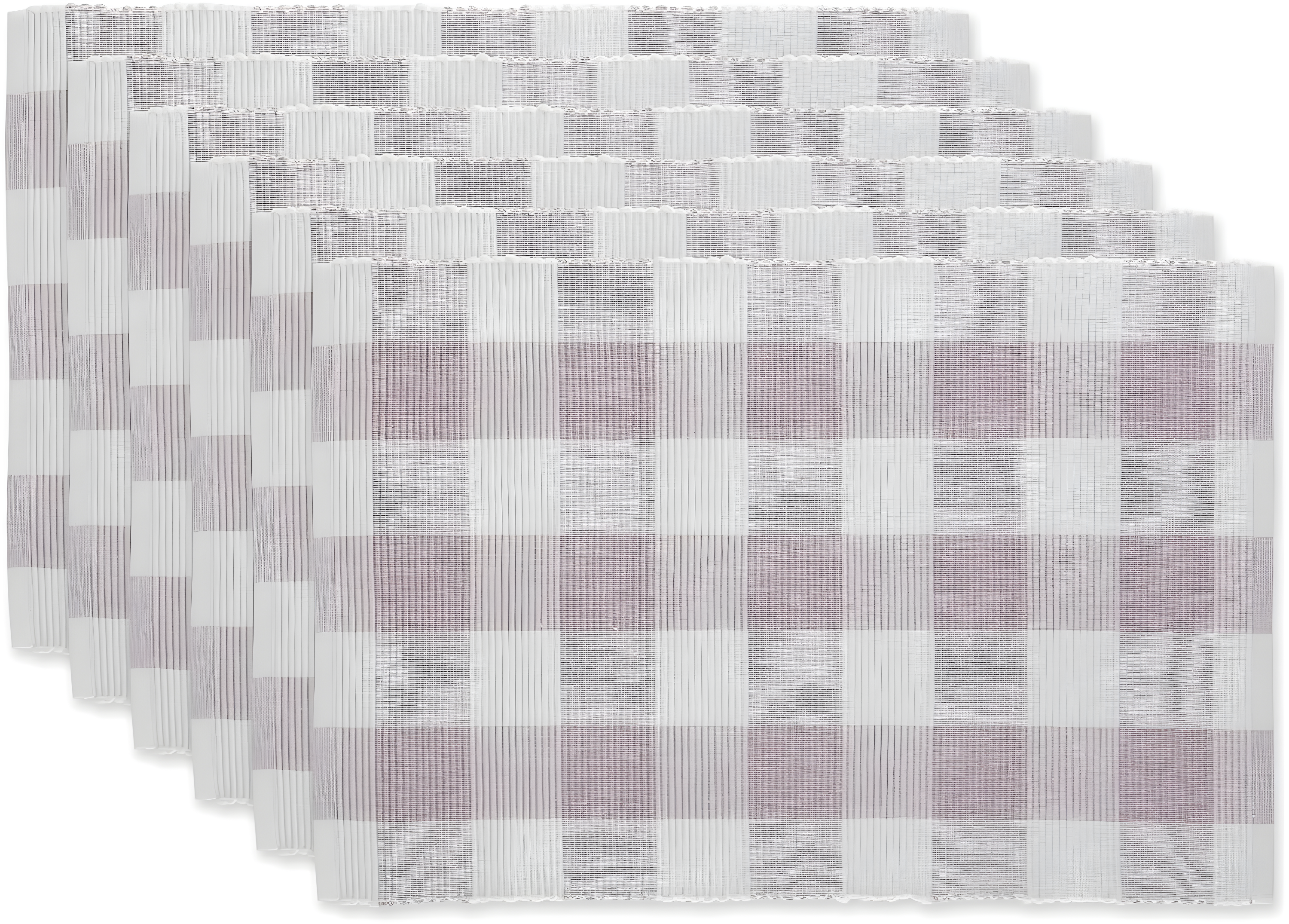 Dusty Lilac Buffalo Check Ribbed Placemat (Set of 6)