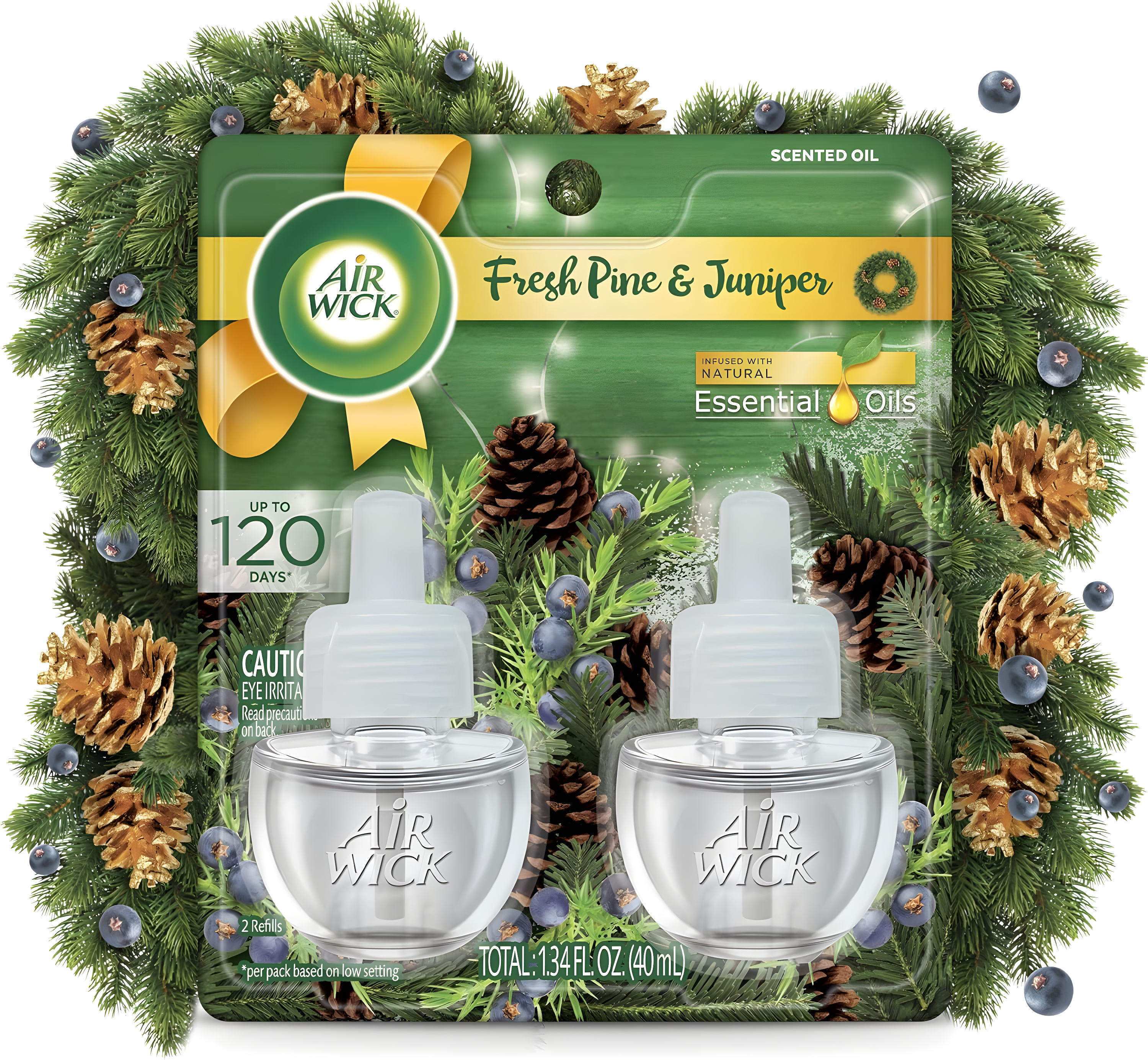 Air Wick Plug in Scented Oil Refill, 2 Count, Fresh Pine