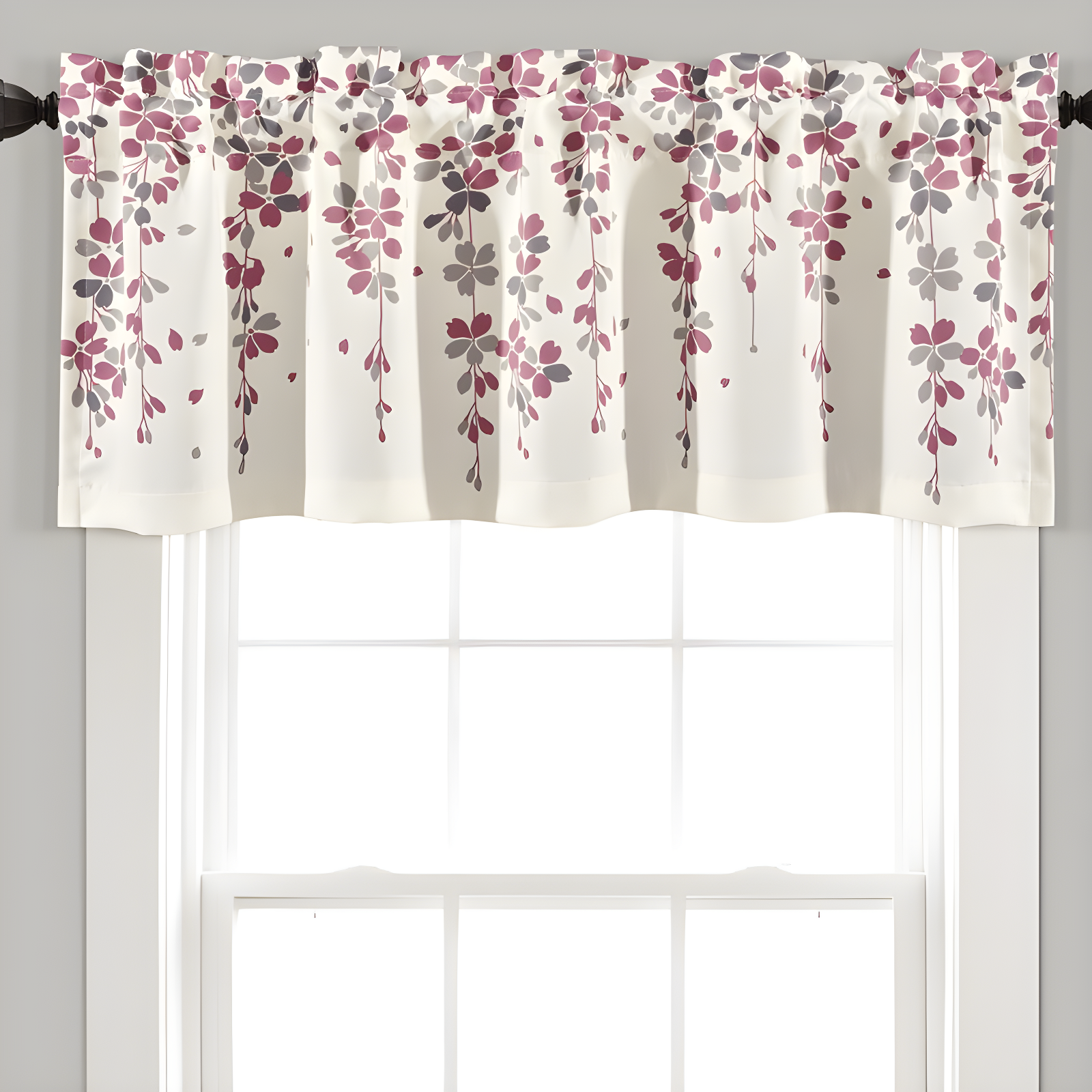 Floral Tailored 52'' W Window Valance