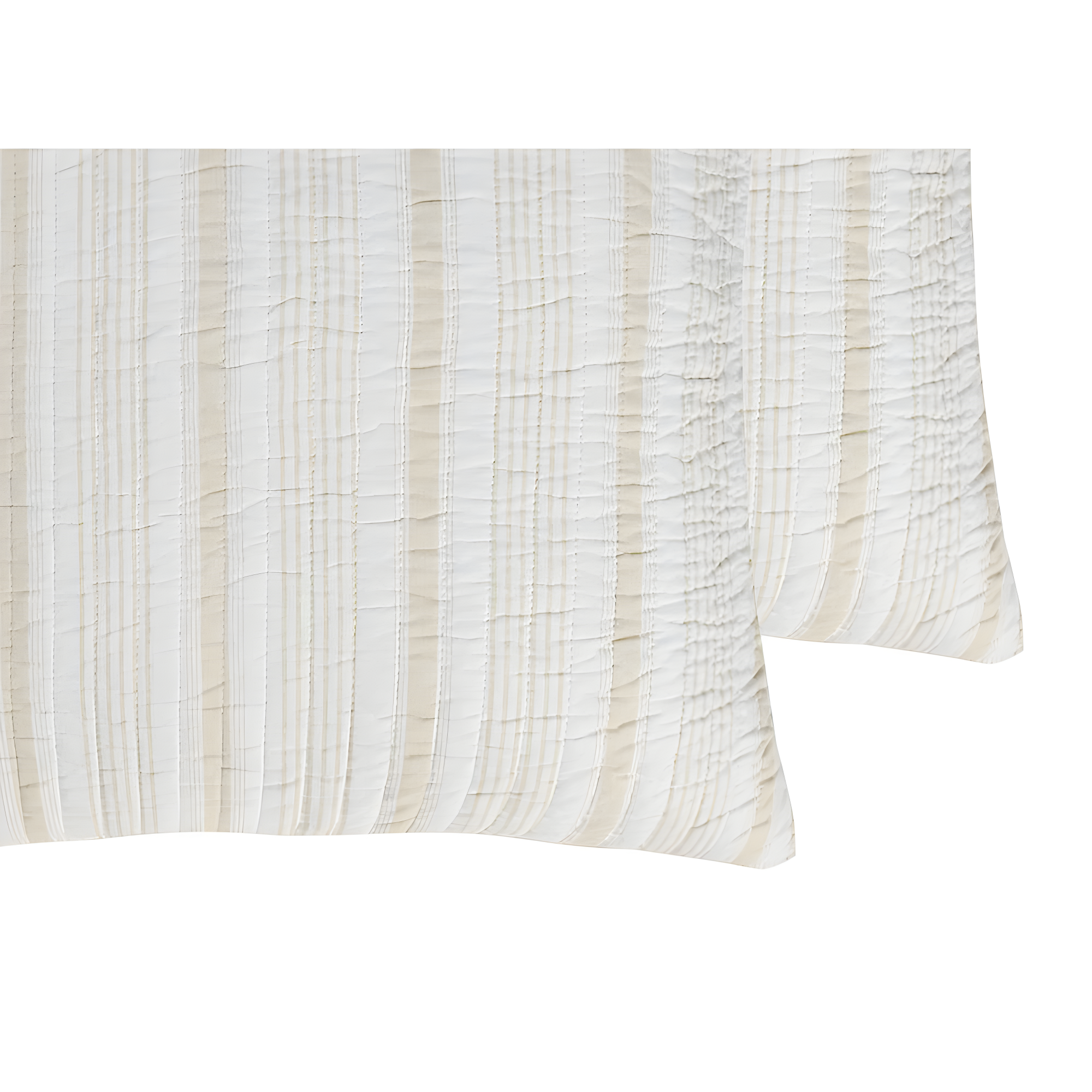 Levtex Home - Camden Euro Sham Set of 2, Taupe and Cream, Stripe