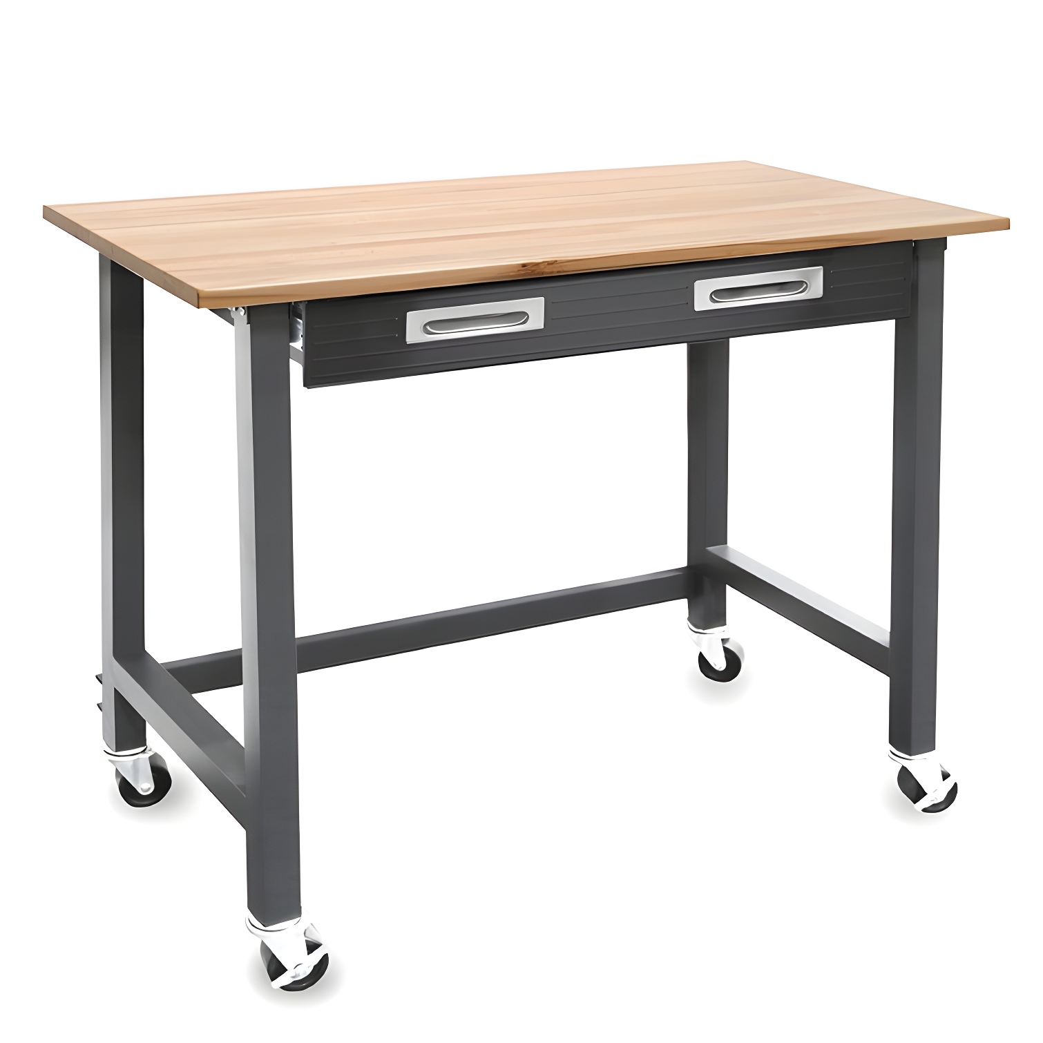 48" W Wood Top Workbench with Wheels
