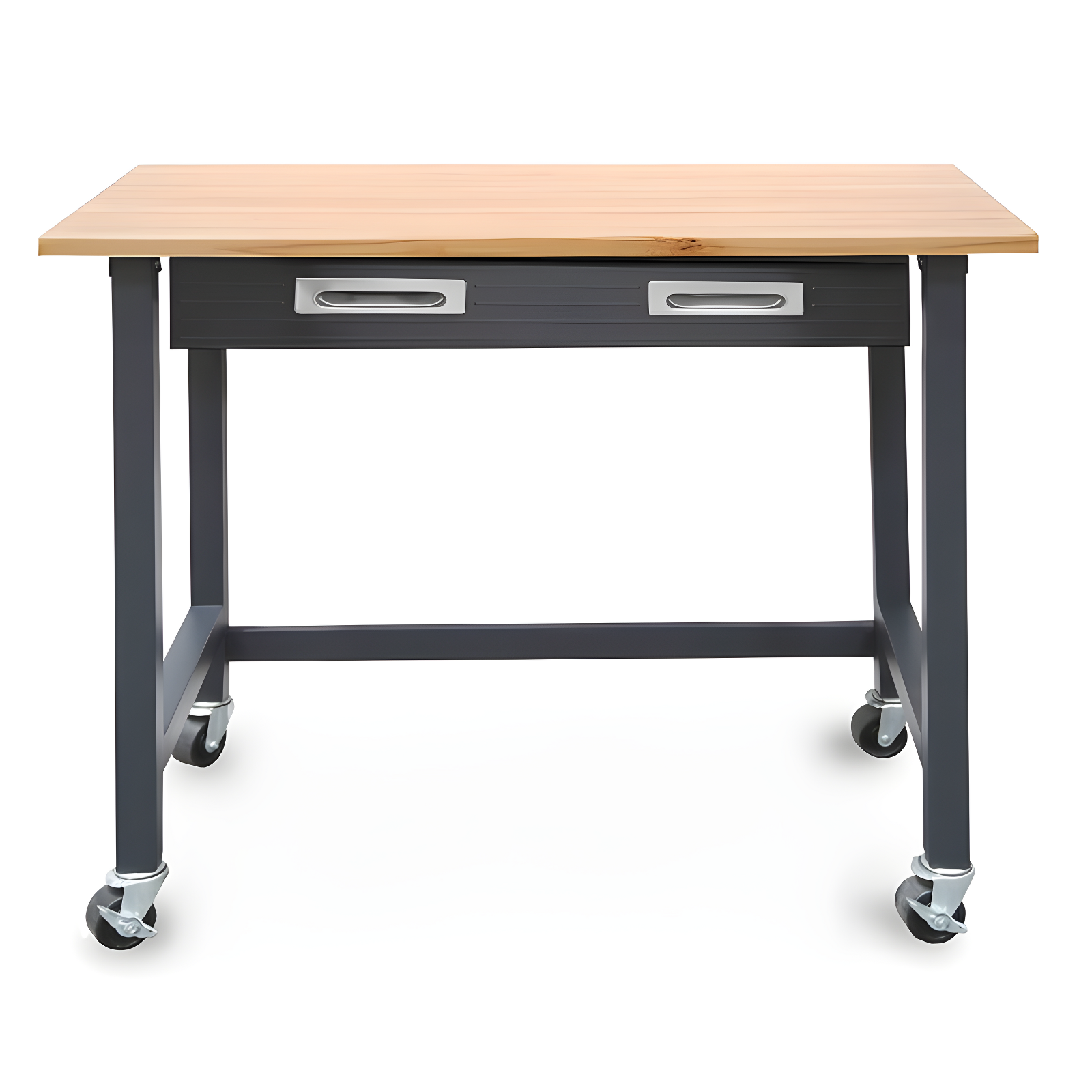 48" W Wood Top Workbench with Wheels