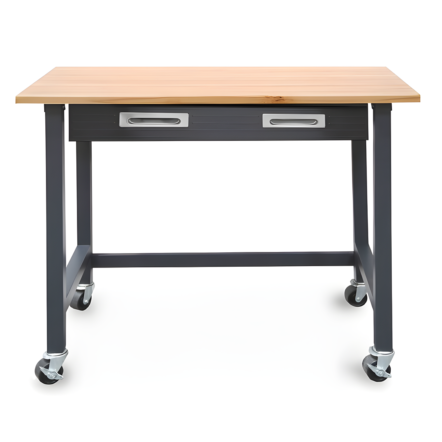 48" W Wood Top Workbench with Wheels