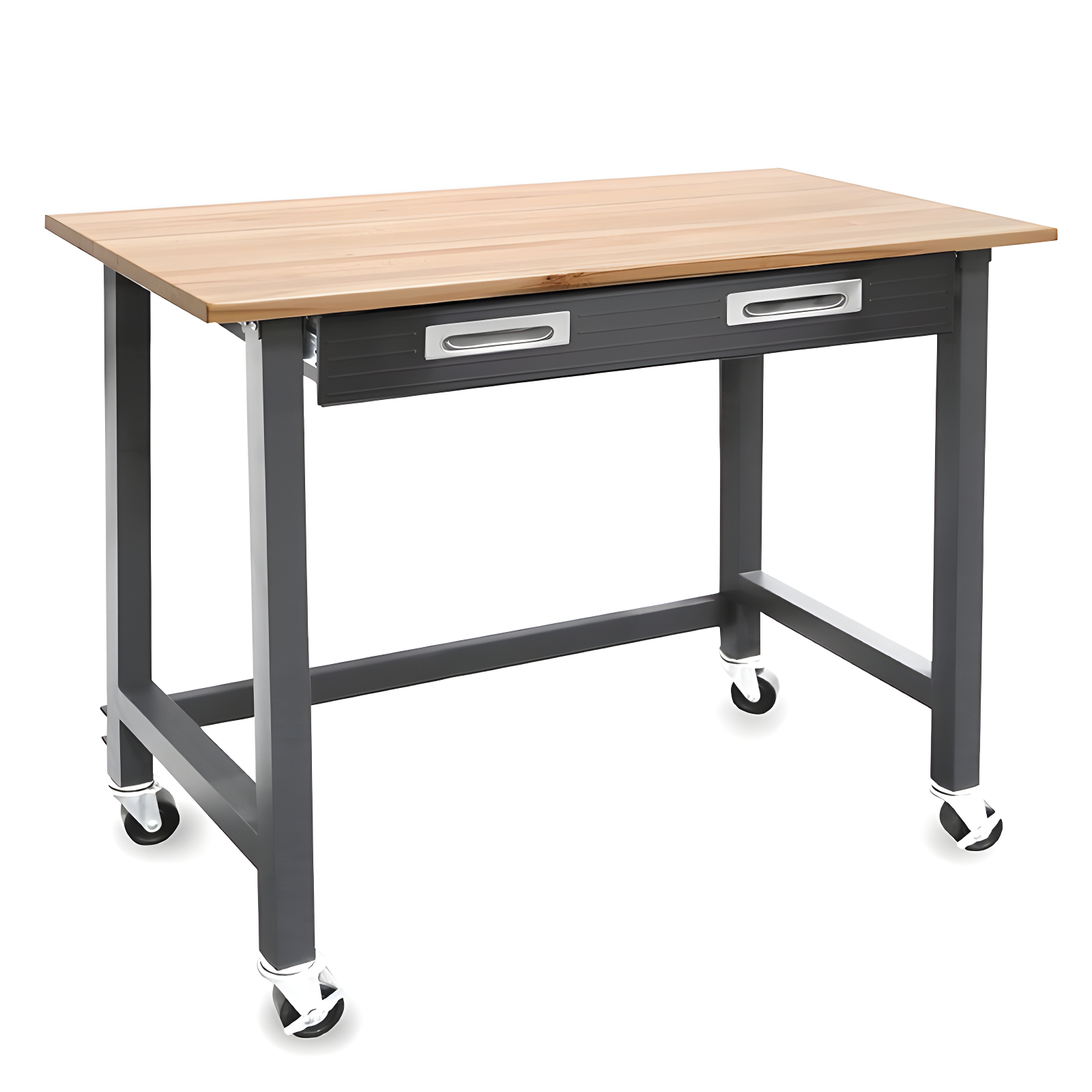 48" W Wood Top Workbench with Wheels