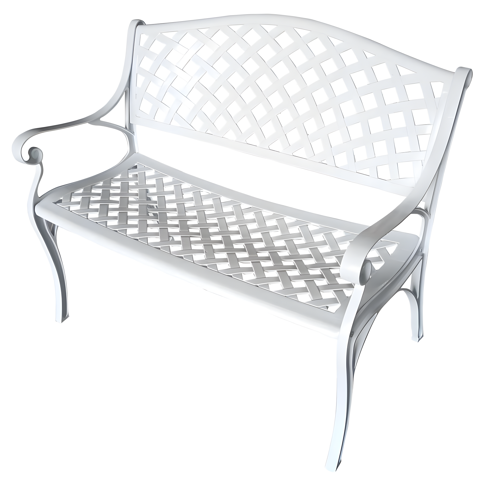 Oakland Living Outdoor Aluminum Modern Black Bronze Grey White Patio Bench Loveseat White