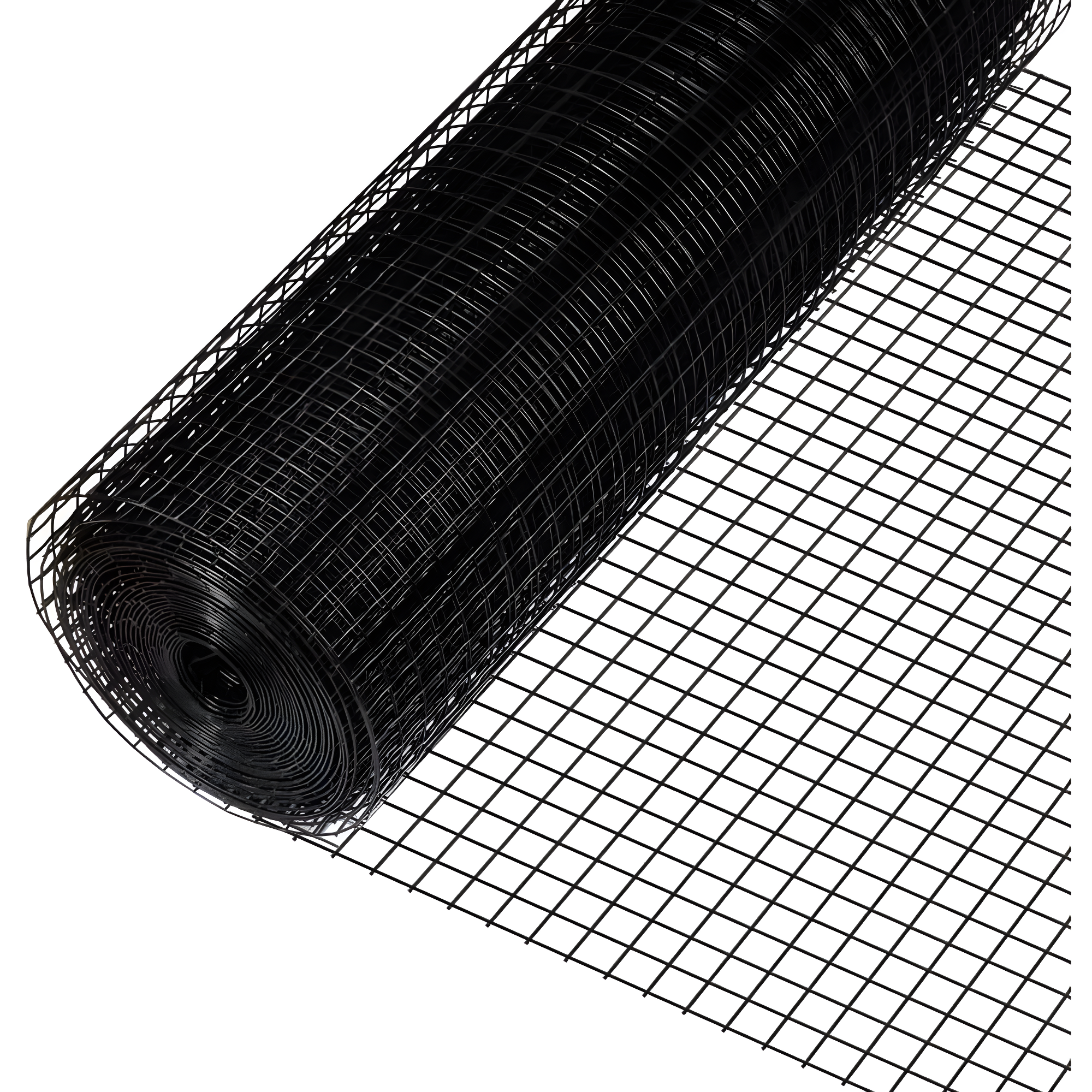 Black Vinyl Coated Welded Wire Mesh Fence, 2 ft x 50 ft
