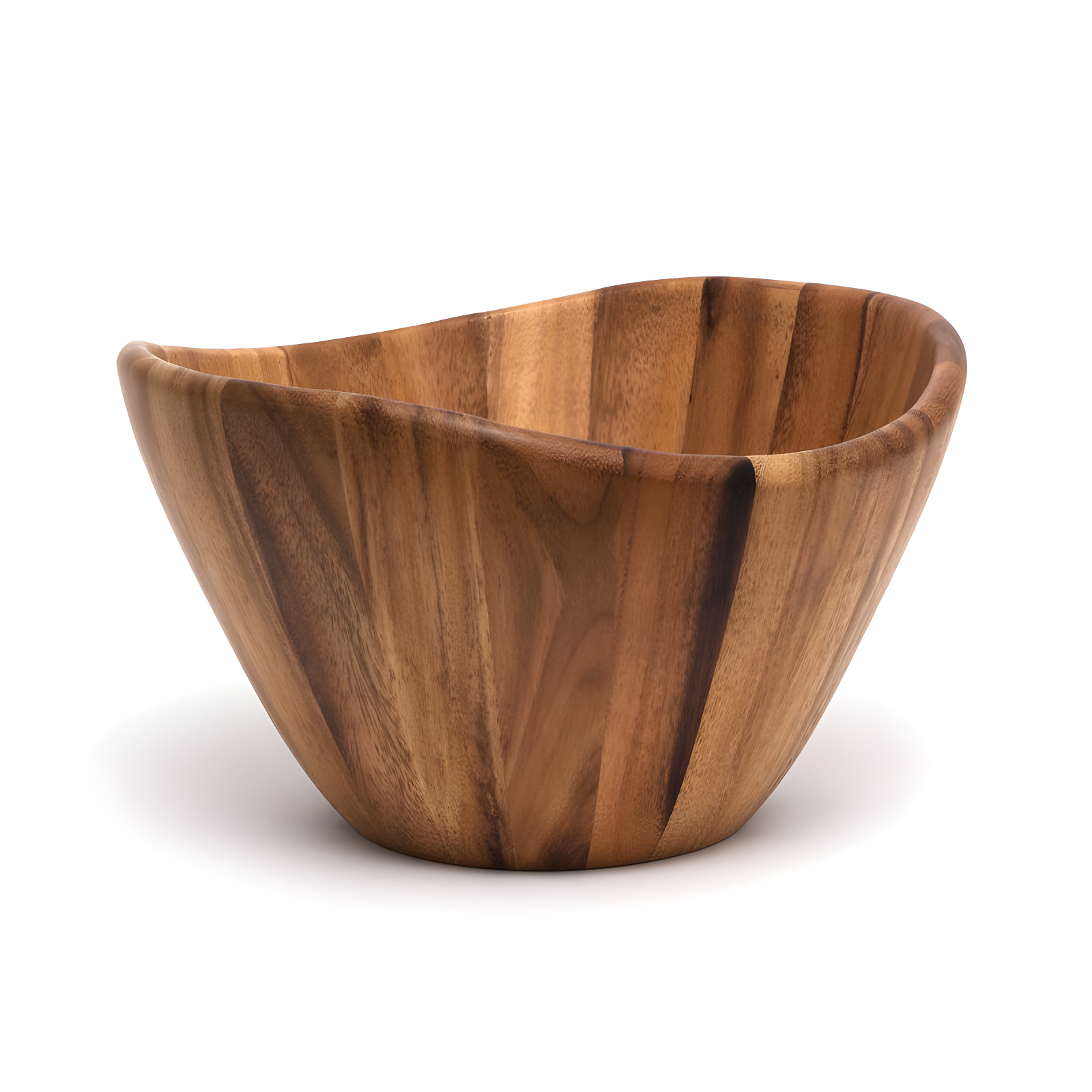 Lipper Acacia Wave Bowl, Large With Servers