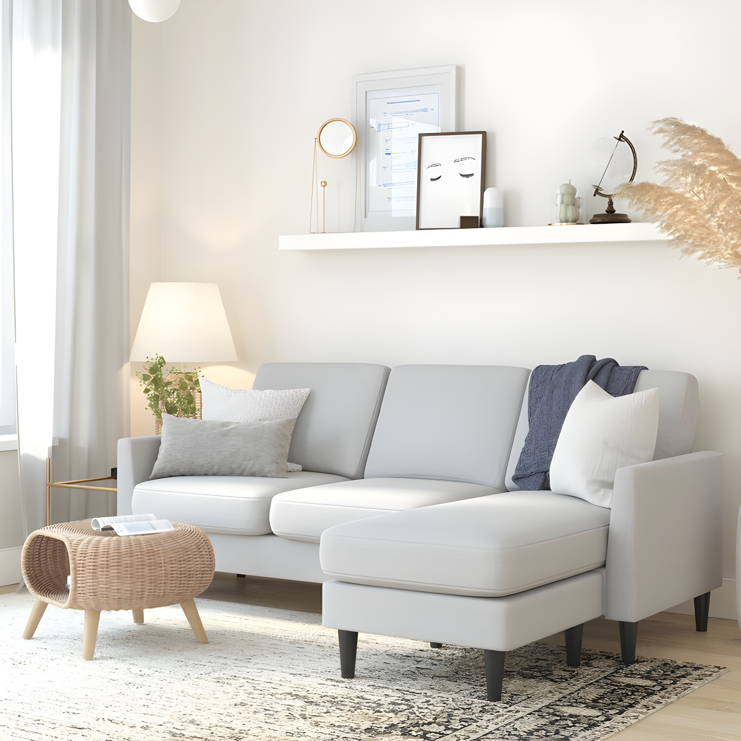 Winston 81.5" Wide Reversible Sofa & Chaise with Ottoman