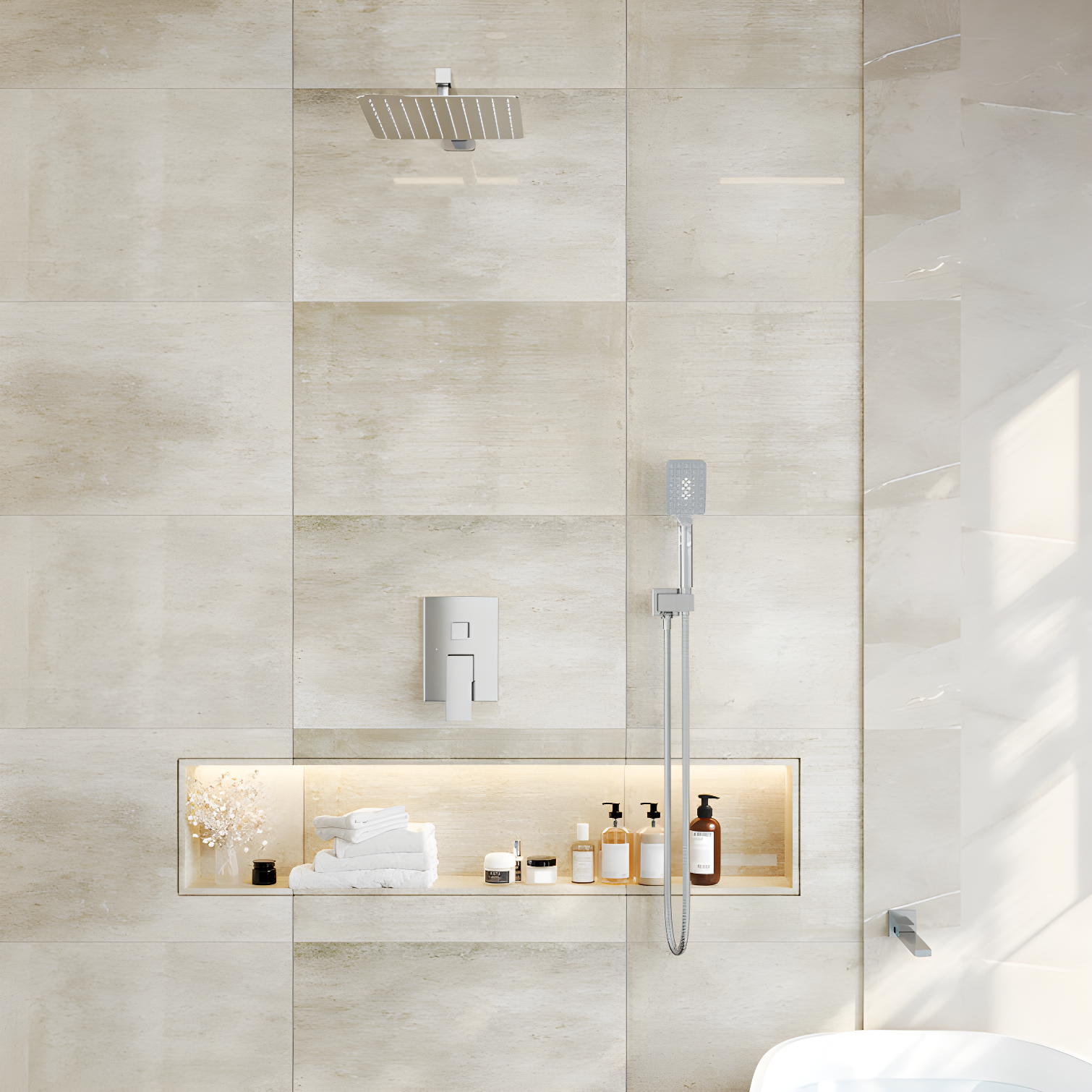 Shower Faucets & Systems All-In-One Kit with Rough in-Valve