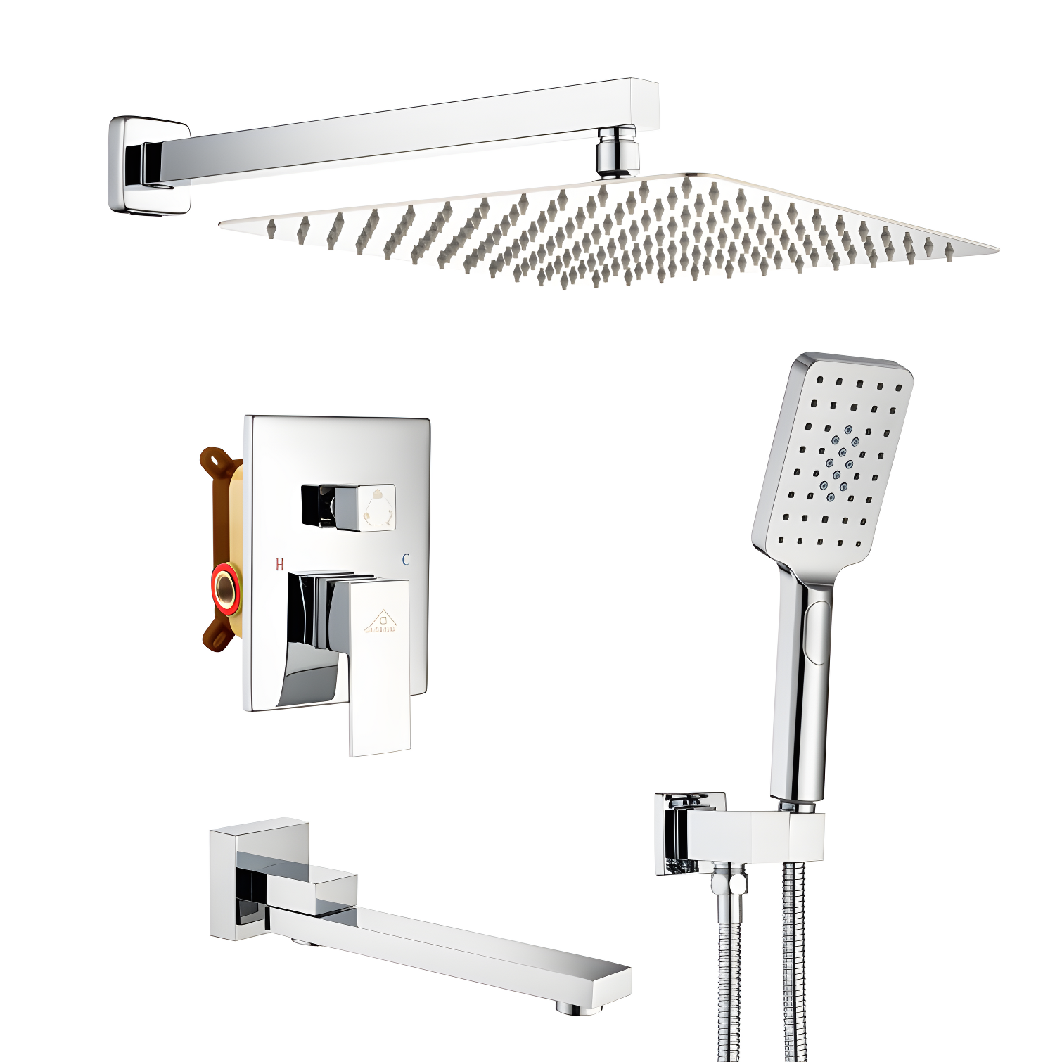 Shower Faucets & Systems All-In-One Kit with Rough in-Valve