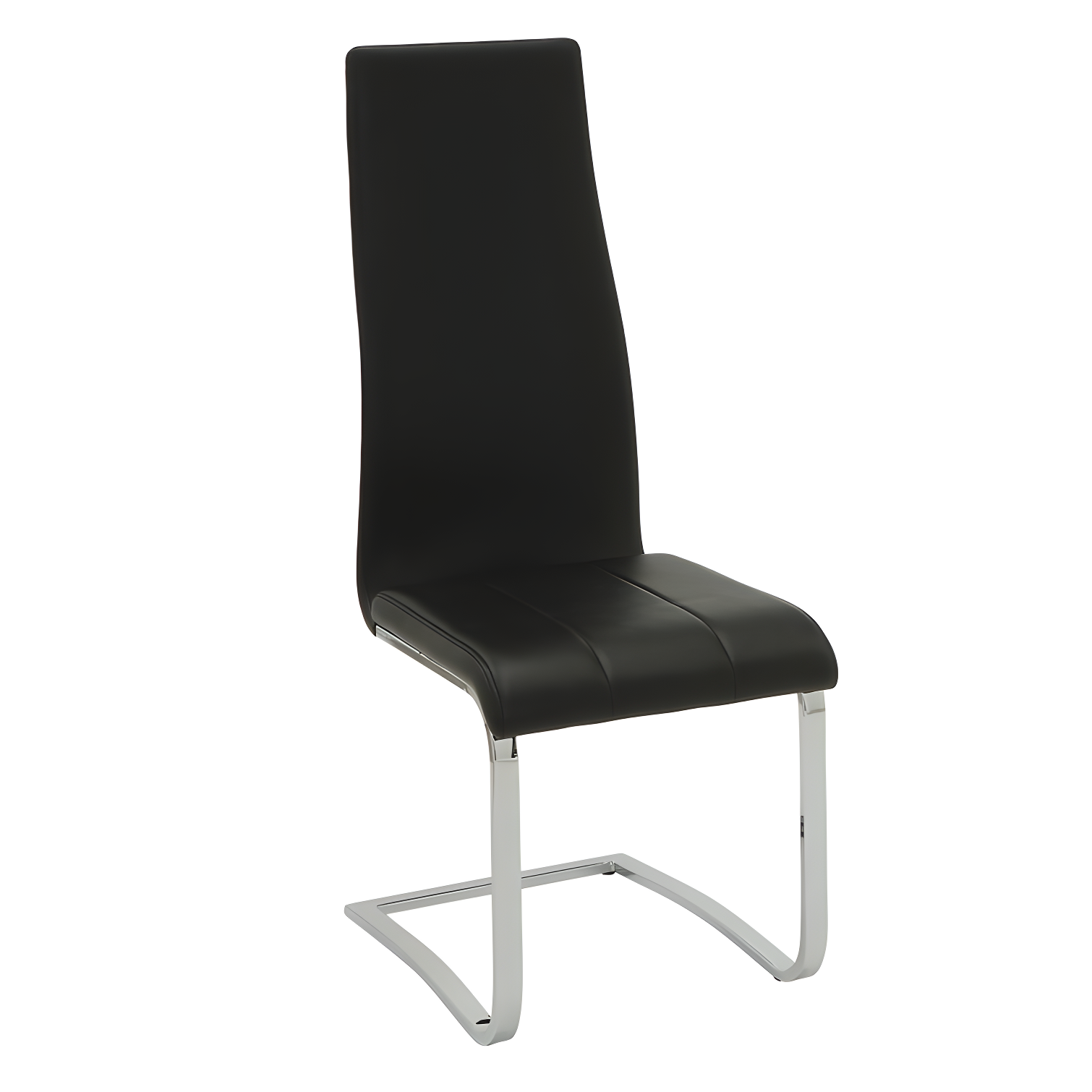 Genuine Leather Upholstered Cantilever Chair