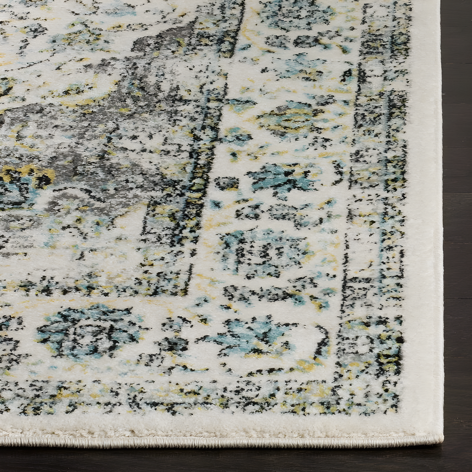 Evoke EVK220 Power Loomed Area Rug - Grey/Gold - 5'3"x7'6" - Safavieh.