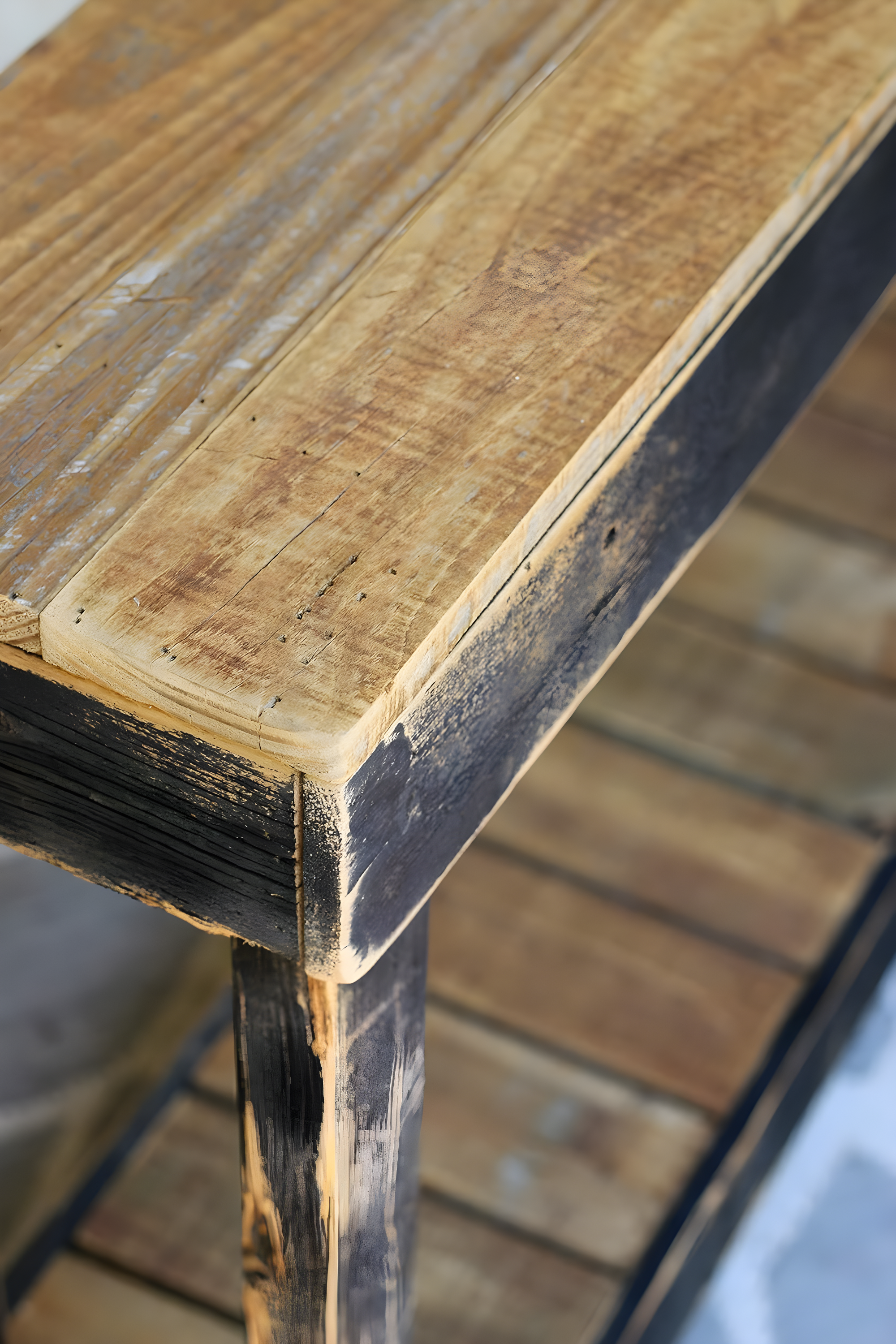 46" Reclaimed Wood Natural Console Table with Storage