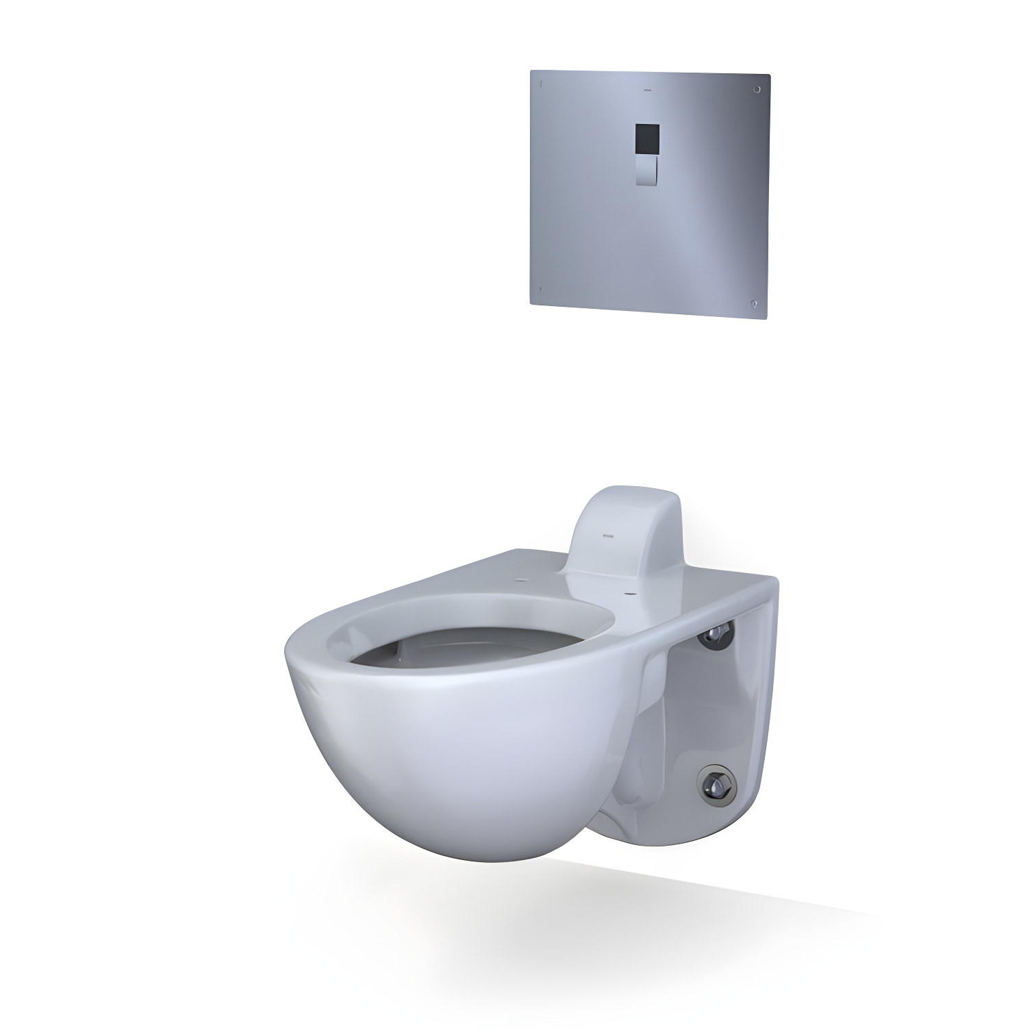 Tornado Flush Commercial Flushometer Wall-Mounted Toilet, Elongated, Cotton White