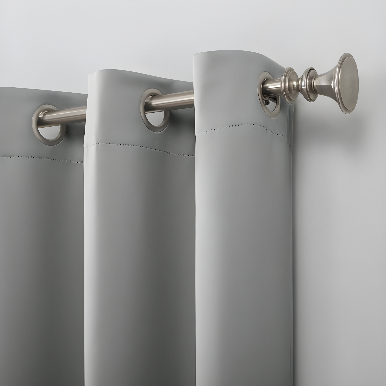 54"x84" Sun Zero Blackout Kenneth Energy Saving Grommet Curtain Panel Silver: Modern Solid Indoor Curtain Panels