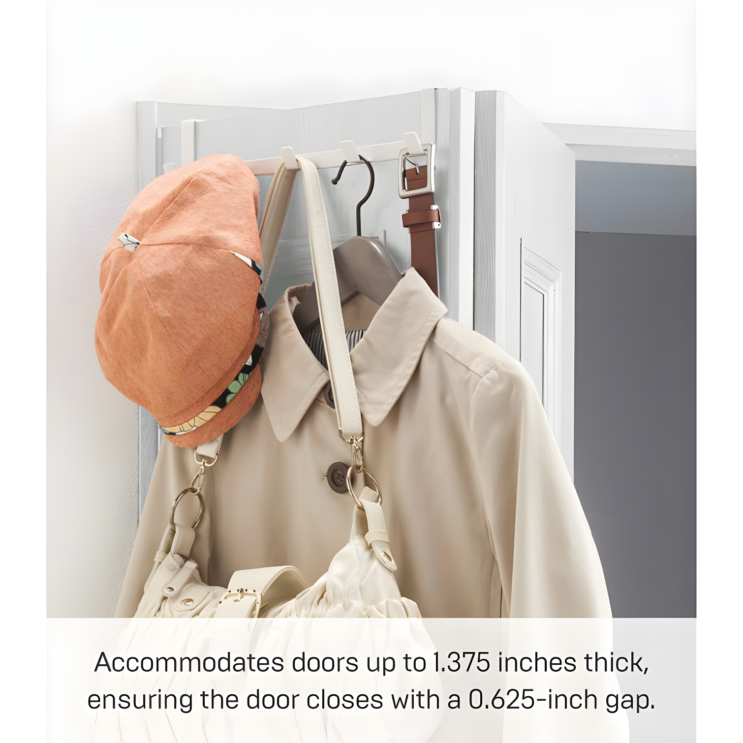 Yamazaki Home Over The Door Hooks - Hanging Coat Rack, Steel, Wide, Over-the-Door
