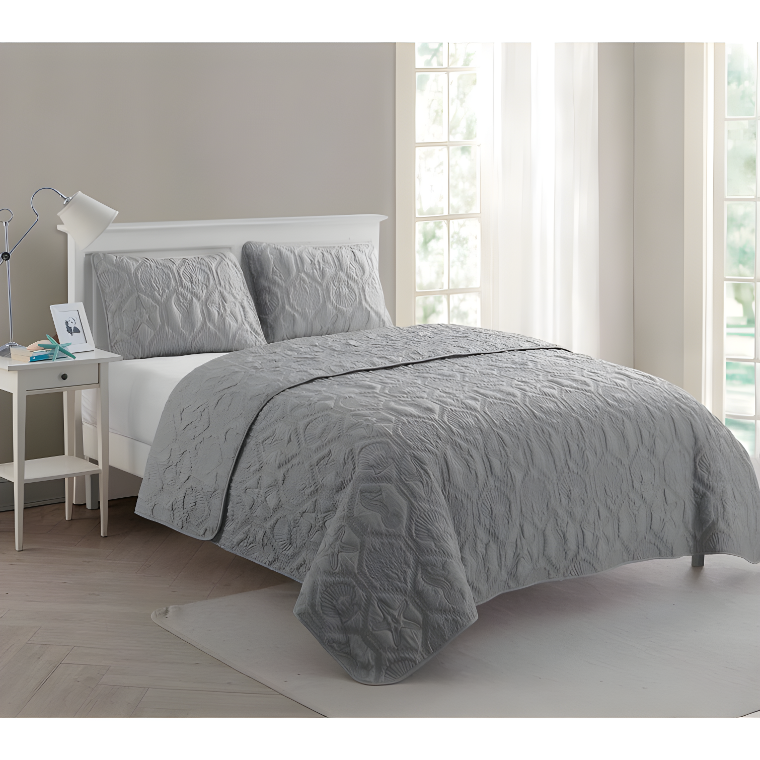VCNY Shore 3-Piece Embossed Quilt Set