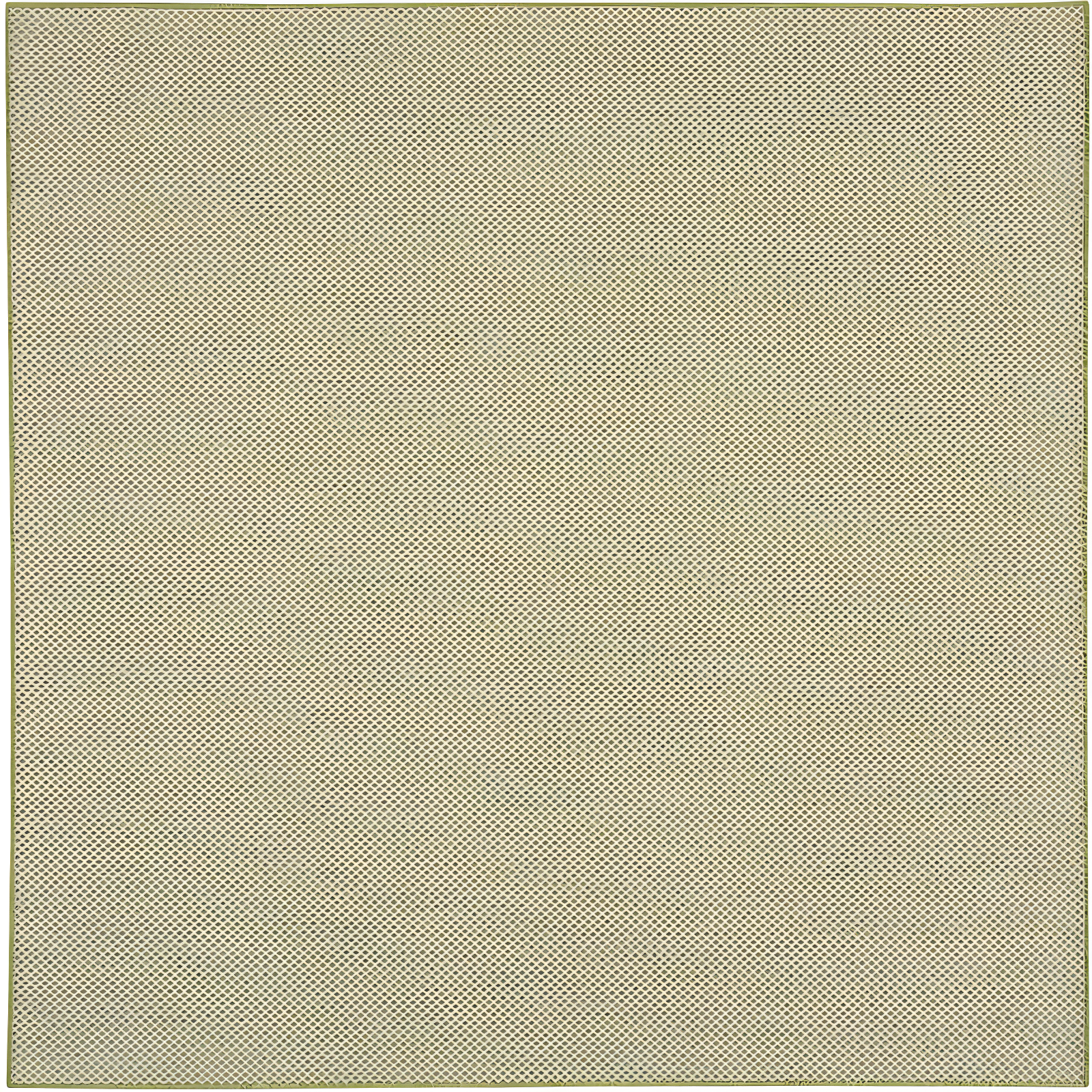 Nourison 8' x 8' Courtyard Modern Easy Care Flatweave Indoor Outdoor Square Rug Ivory Green