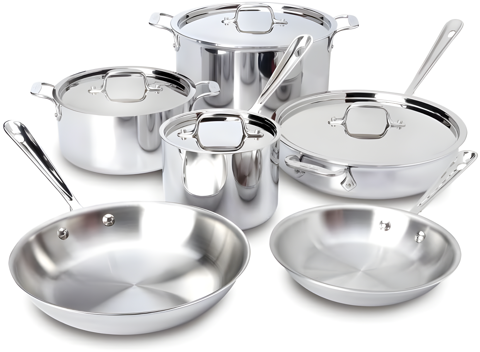 All-Clad D3 3-Ply Stainless Steel 10 Piece Cookware Set