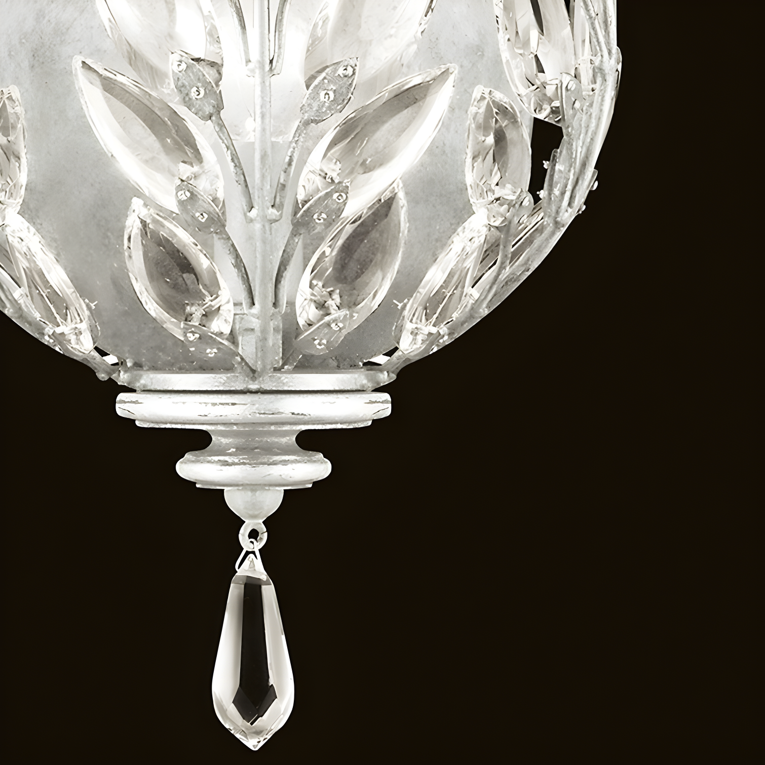Crystal Laurel Flush Mounted Sconce