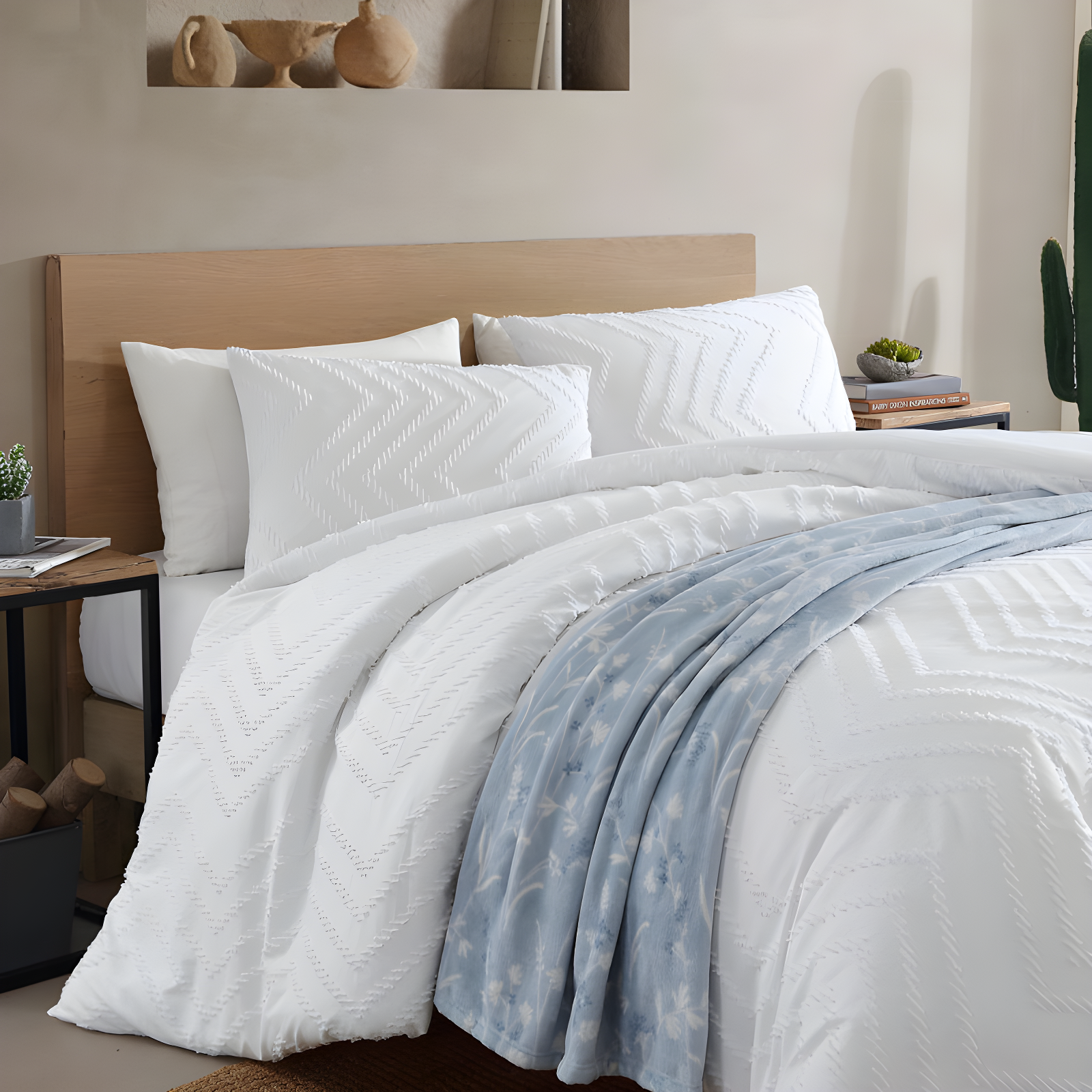 Wrangler Prarie Zig Zag White Reversible Comforter Bonus Set