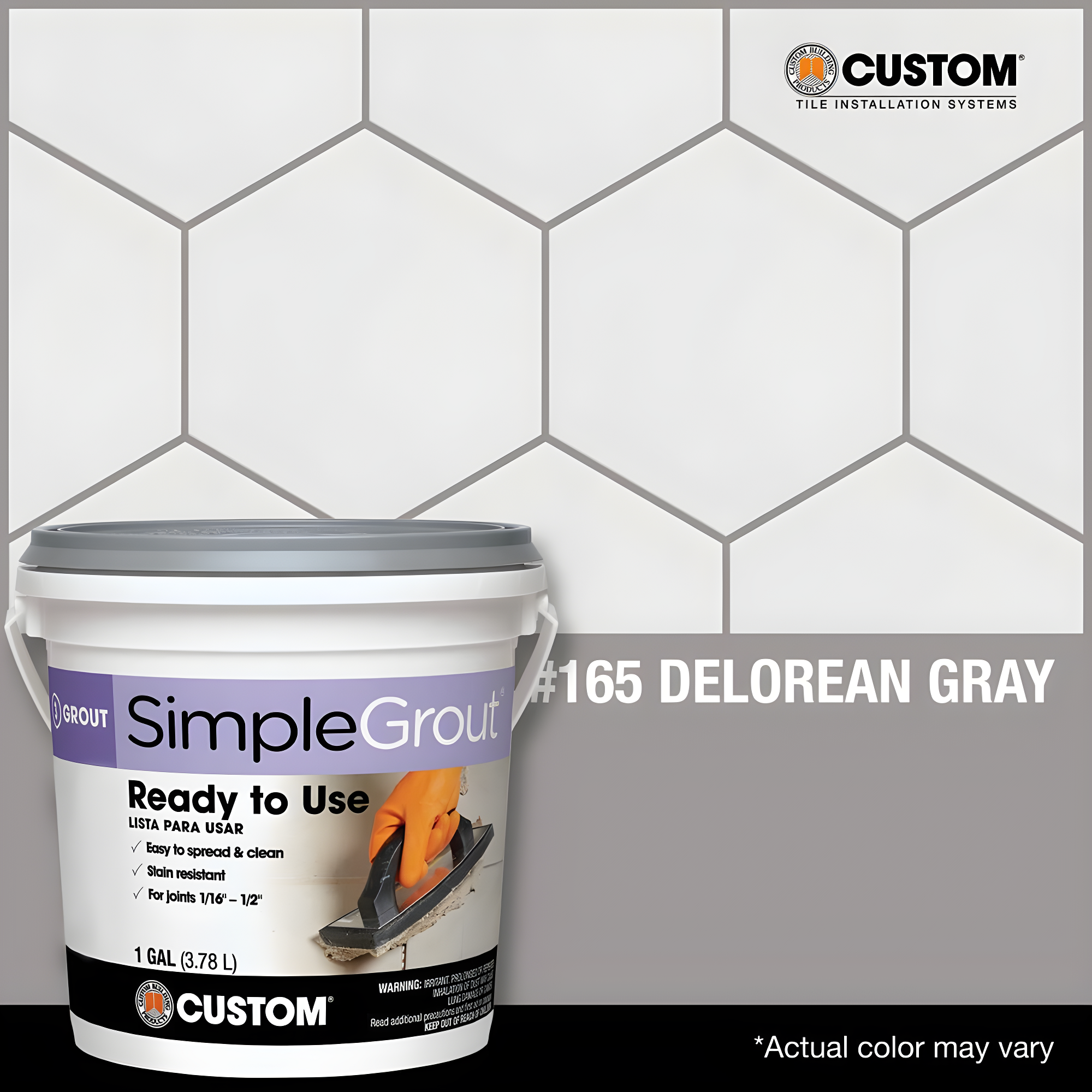 Custom Building Products Simplegrout Quart Delorean Gray Sanded Tile Grout