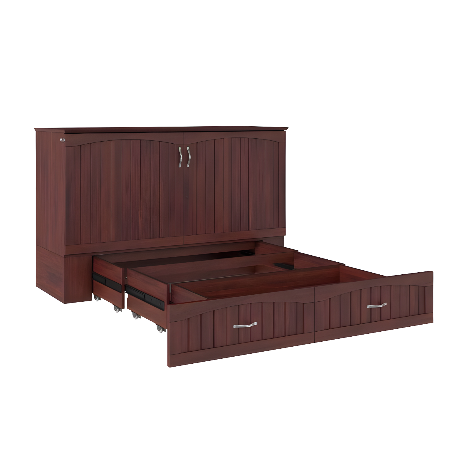 Queen Southampton Murphy Bed Chest with USB Turbo Charger Walnut - AFI: Space-Saving, Hardwood Frame, No Box Spring Needed