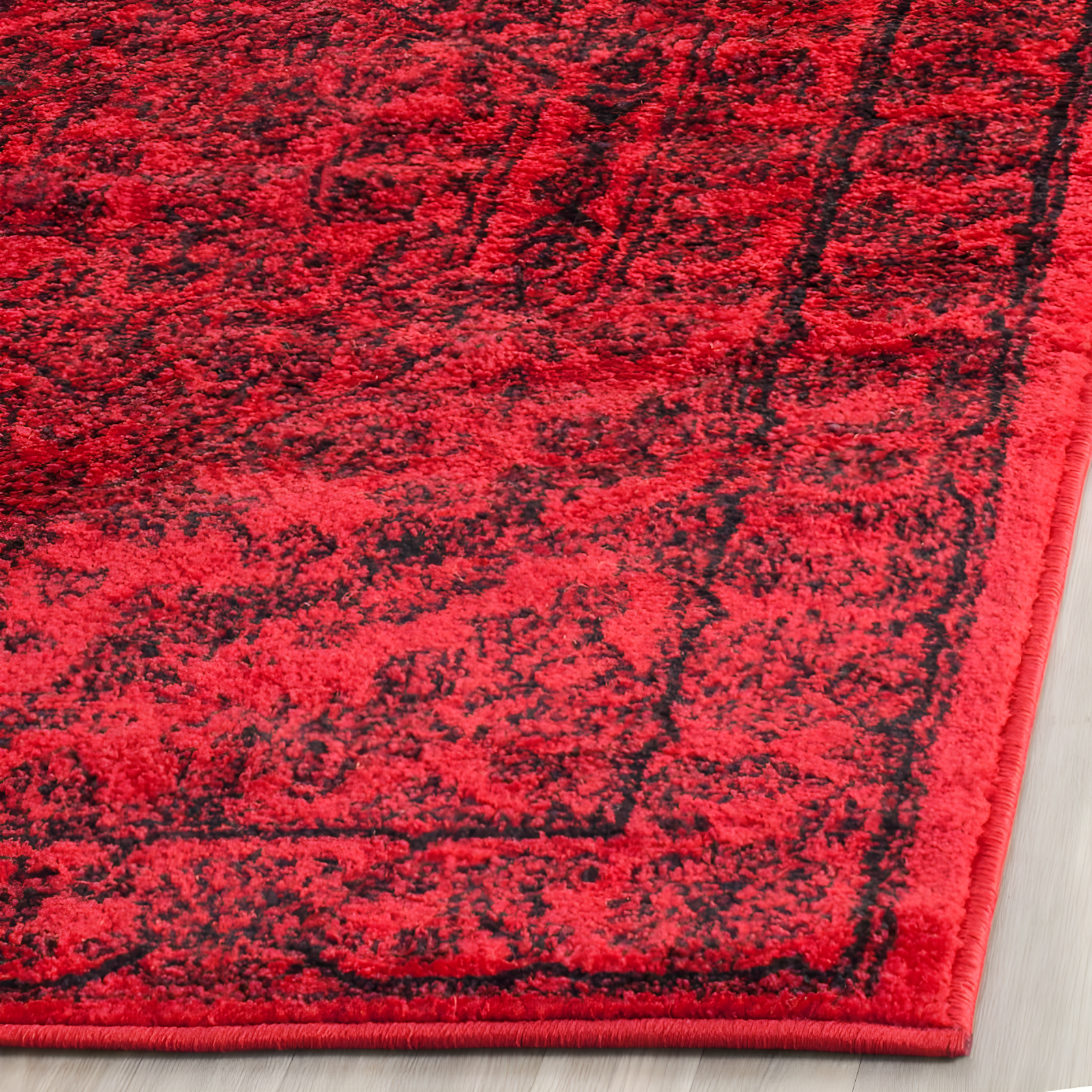 Adirondack ADR108 Power Loomed Area Rug - Red/Black - 6'x9' - Safavieh.
