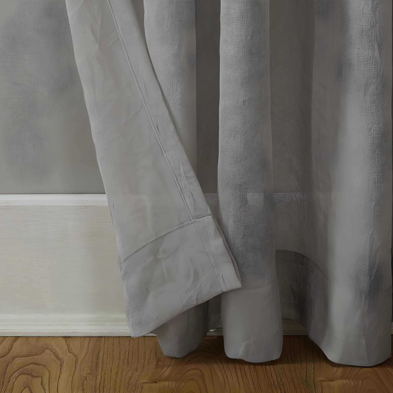 50"x84" No. 918 Sheer Avril Crushed Texture Rod Pocket Curtain Panel Gray: Light Filtering, Machine Washable, Polyester